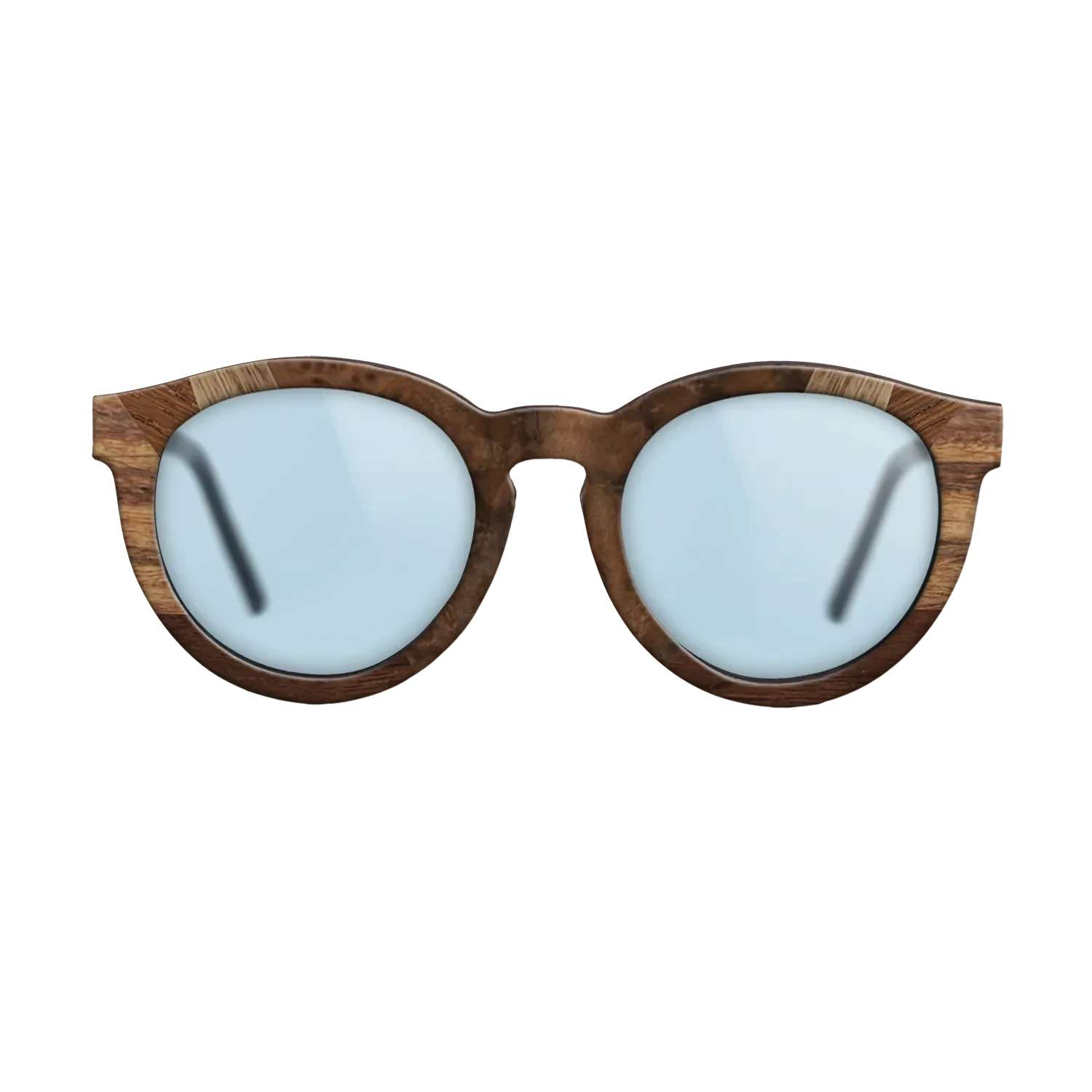 Walnut Burl,Walnut: Straight Grain,Santos Rosewood Dark,Walnut Claro Dark,Poplar Dyed: Grey: Recursive - The Rebel - Round - 1868 - SIRIS wood optic