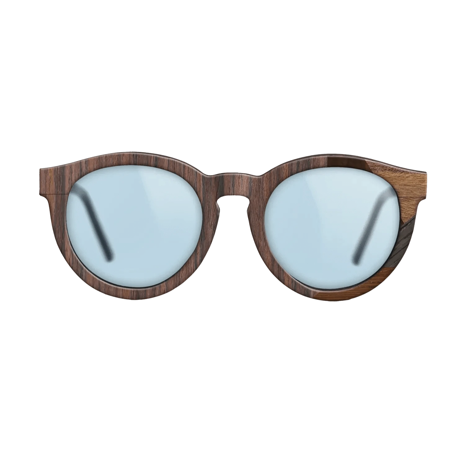 Walnut Burl,Wenge,Rosewood Reconstituted,Santos Rosewood Dark: Mosaic - The Rebel - Round - 1776 - SIRIS wood optic