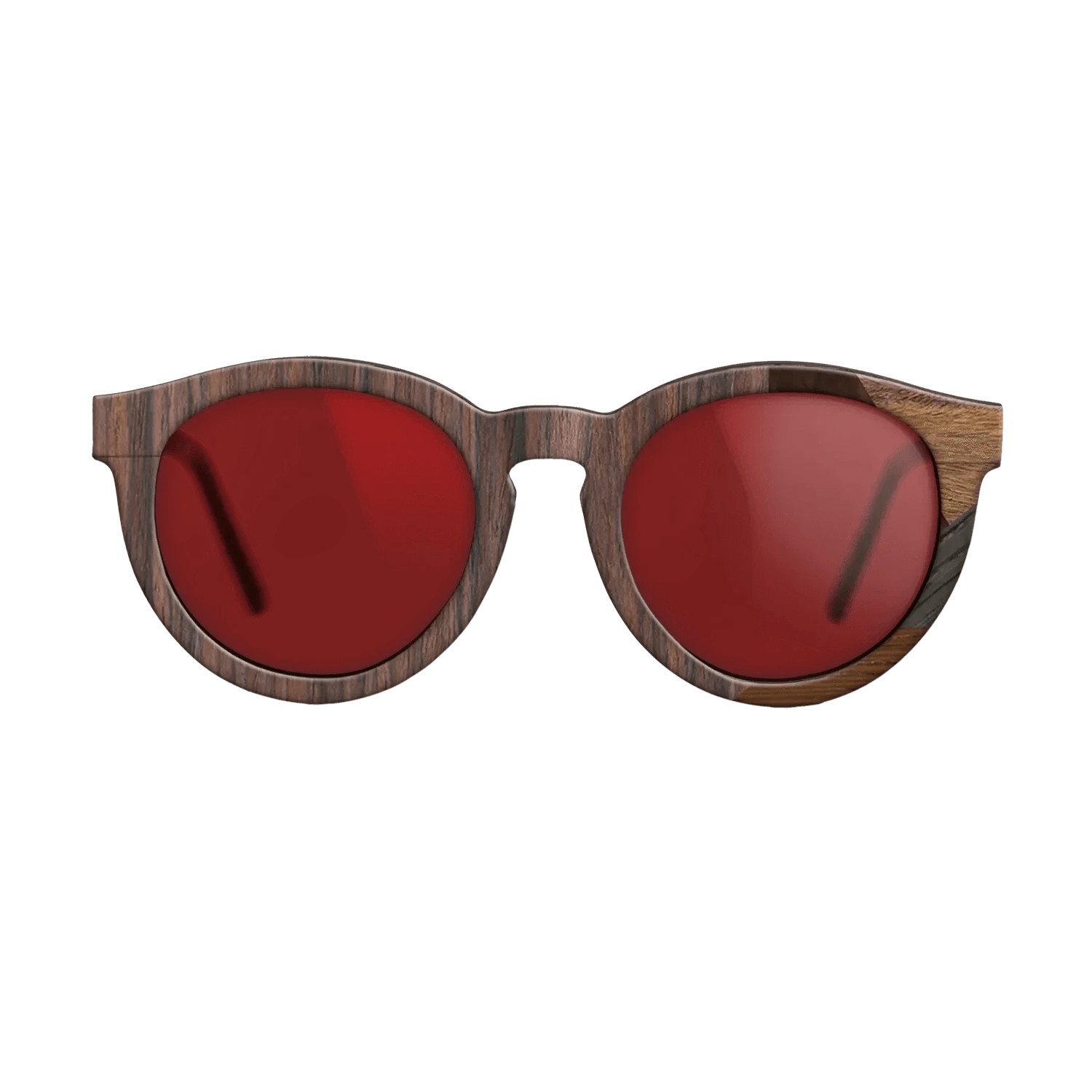 Walnut Burl,Wenge,Rosewood Reconstituted,Santos Rosewood Dark: Mosaic - The Rebel - Round - 1776 - SIRIS wood optic