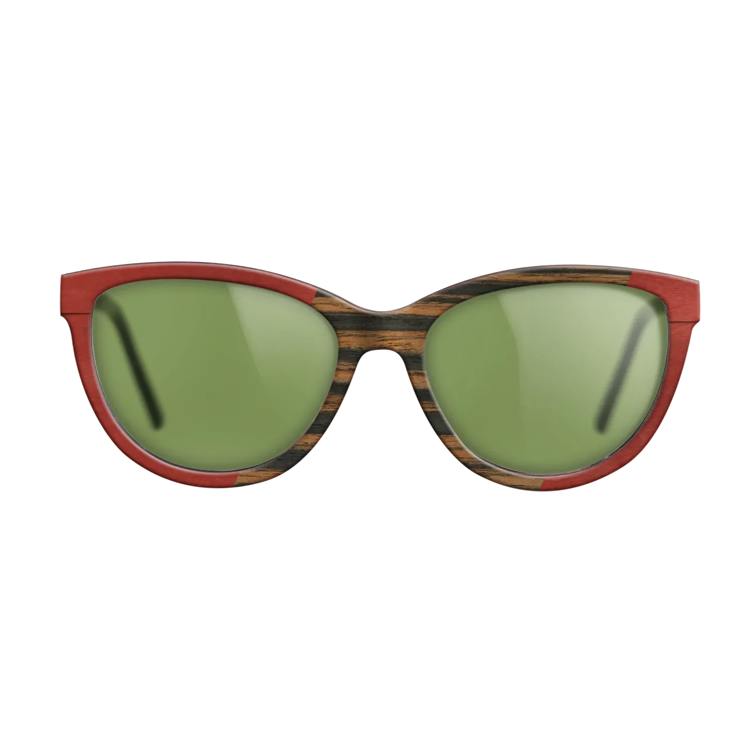 Fumed Eucalyptus,Poplar Dyed: Red,Italian Ebony,Kingwood: Angle Cut - The Maiden - Cat - SIRIS wood optic