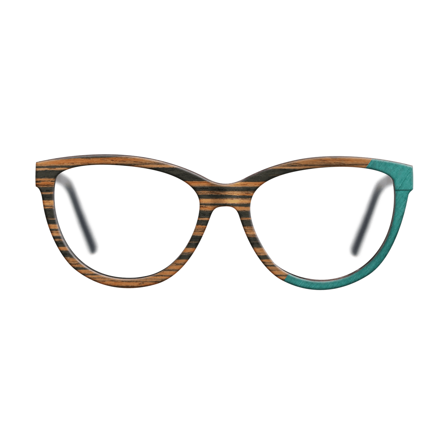 Fumed Oak,Italian Ebony,Poplar Dyed: Turquoise: Angle Cut - The Maiden - Cat - SIRIS wood optic