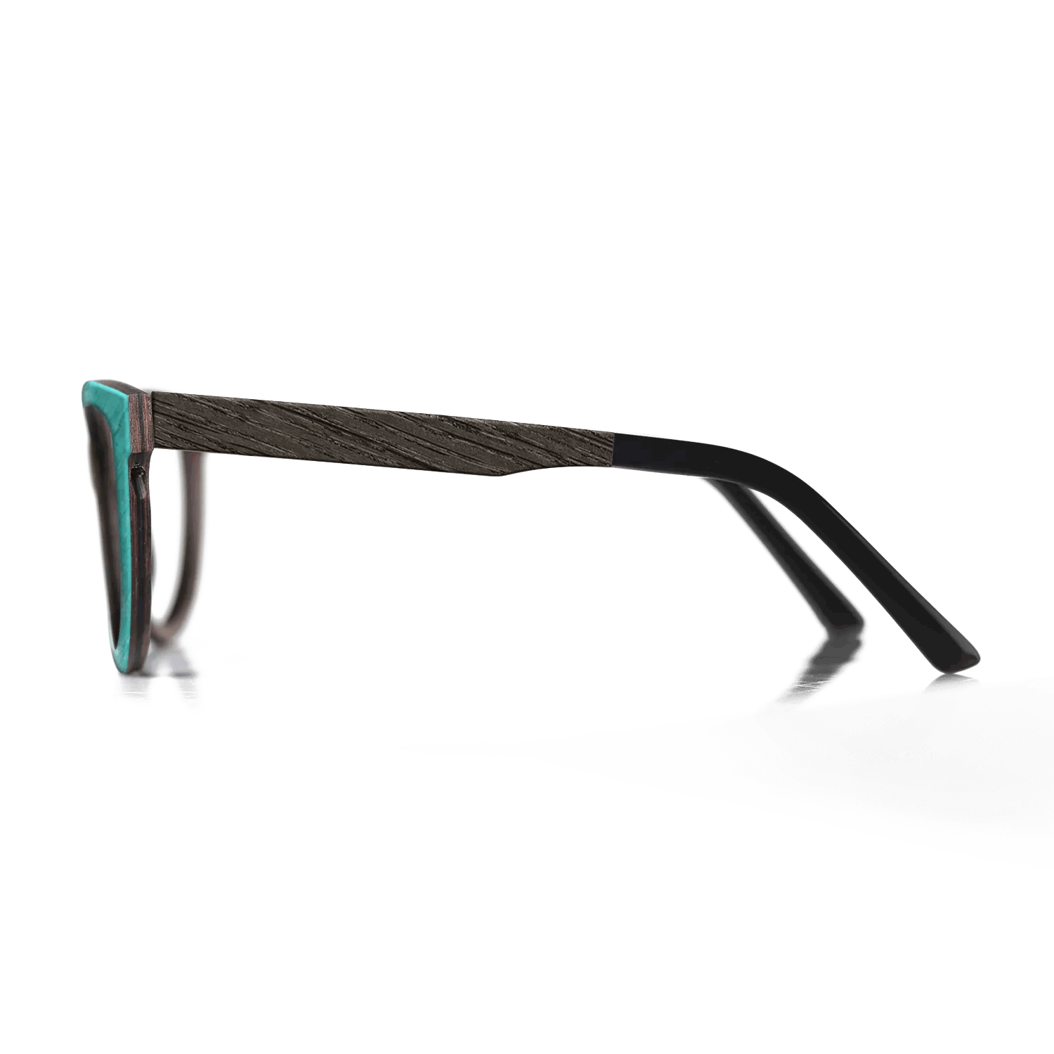 Fumed Oak,Italian Ebony,Poplar Dyed: Turquoise: Angle Cut - The Maiden - Cat - SIRIS wood optic