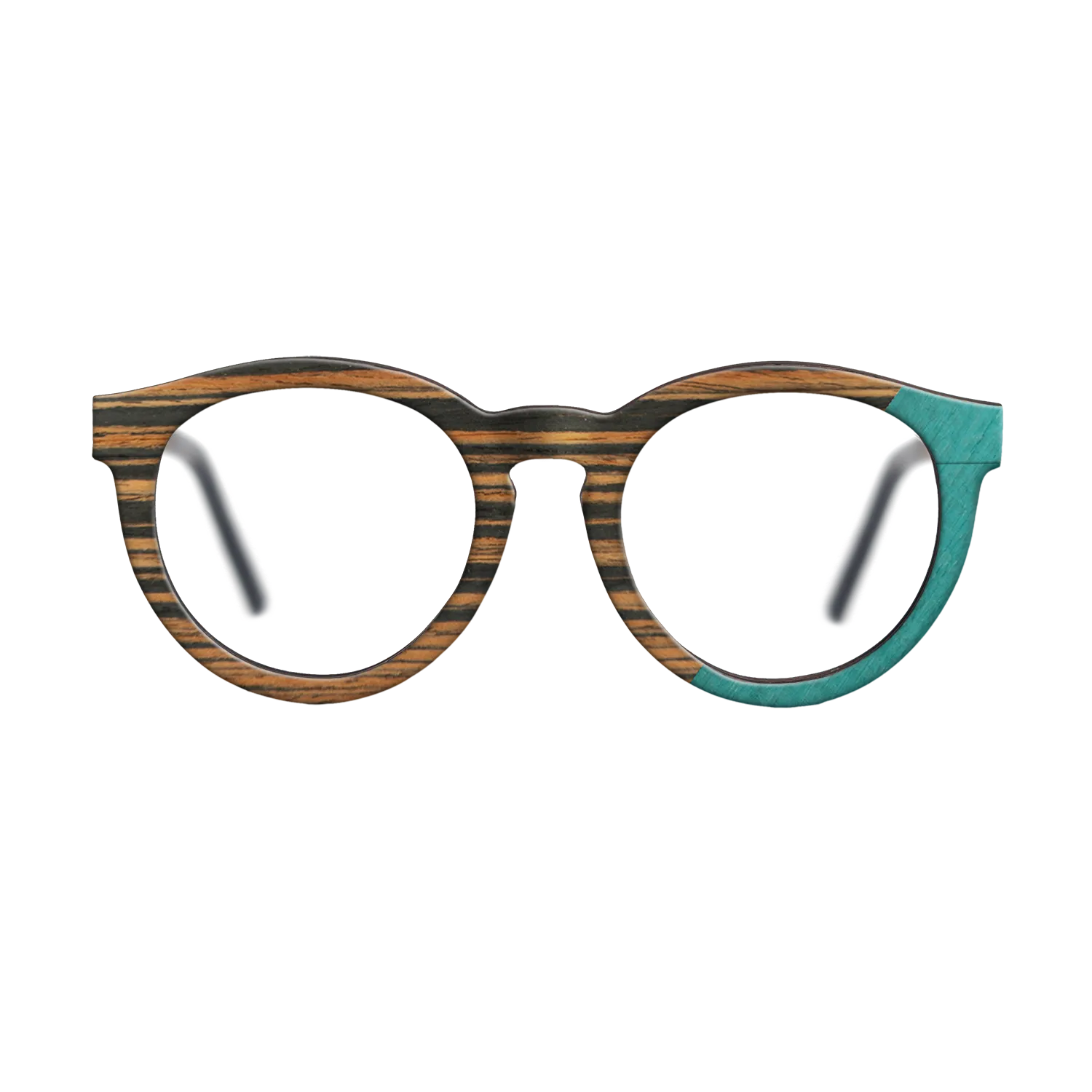 Fumed Oak,Italian Ebony,Poplar Dyed: Turquoise: Angle Cut - The Rebel - Round - SIRIS wood optic