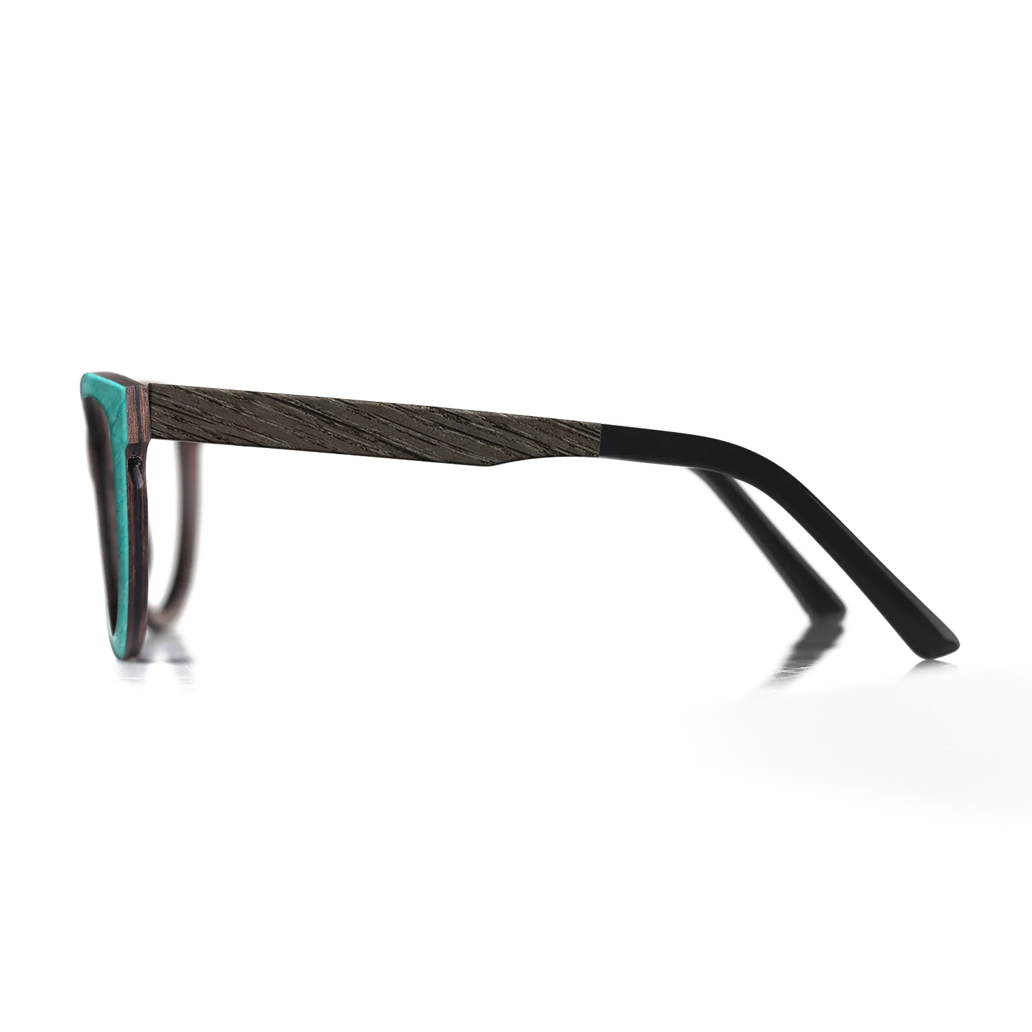 Fumed Oak,Italian Ebony,Poplar Dyed: Turquoise: Angle Cut - The Rebel - Round - SIRIS wood optic