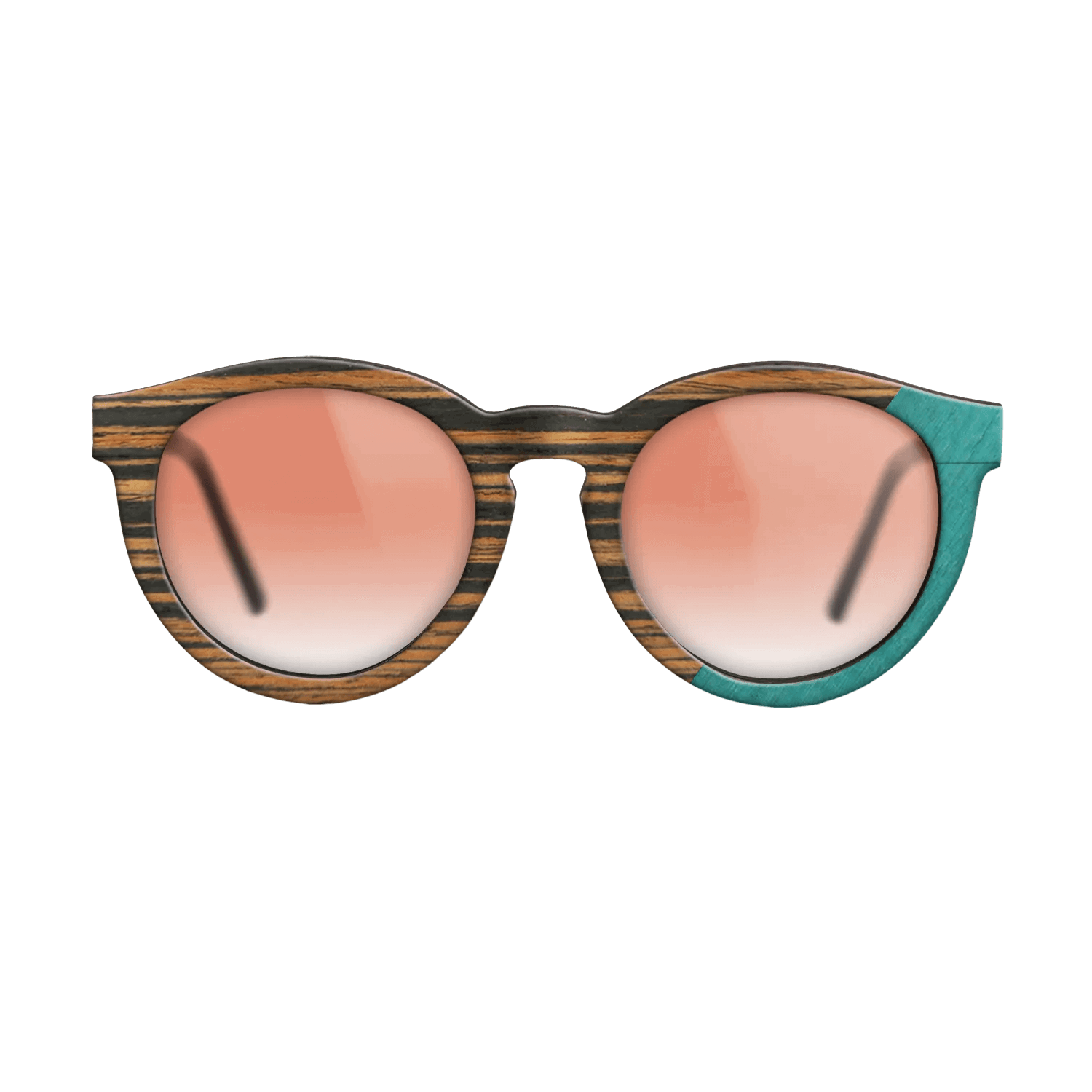 Fumed Oak,Italian Ebony,Poplar Dyed: Turquoise: Angle Cut - The Rebel - Round - SIRIS wood optic