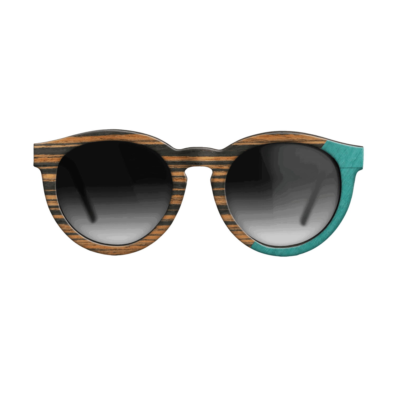 Fumed Oak,Italian Ebony,Poplar Dyed: Turquoise: Angle Cut - The Rebel - Round - SIRIS wood optic