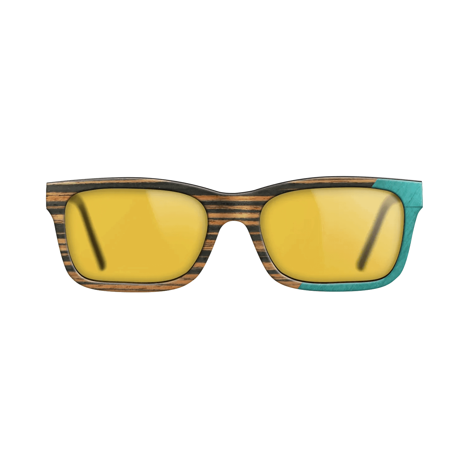 Fumed Oak,Italian Ebony,Poplar Dyed: Turquoise: Angle Cut - The Sage - Block - SIRIS wood optic