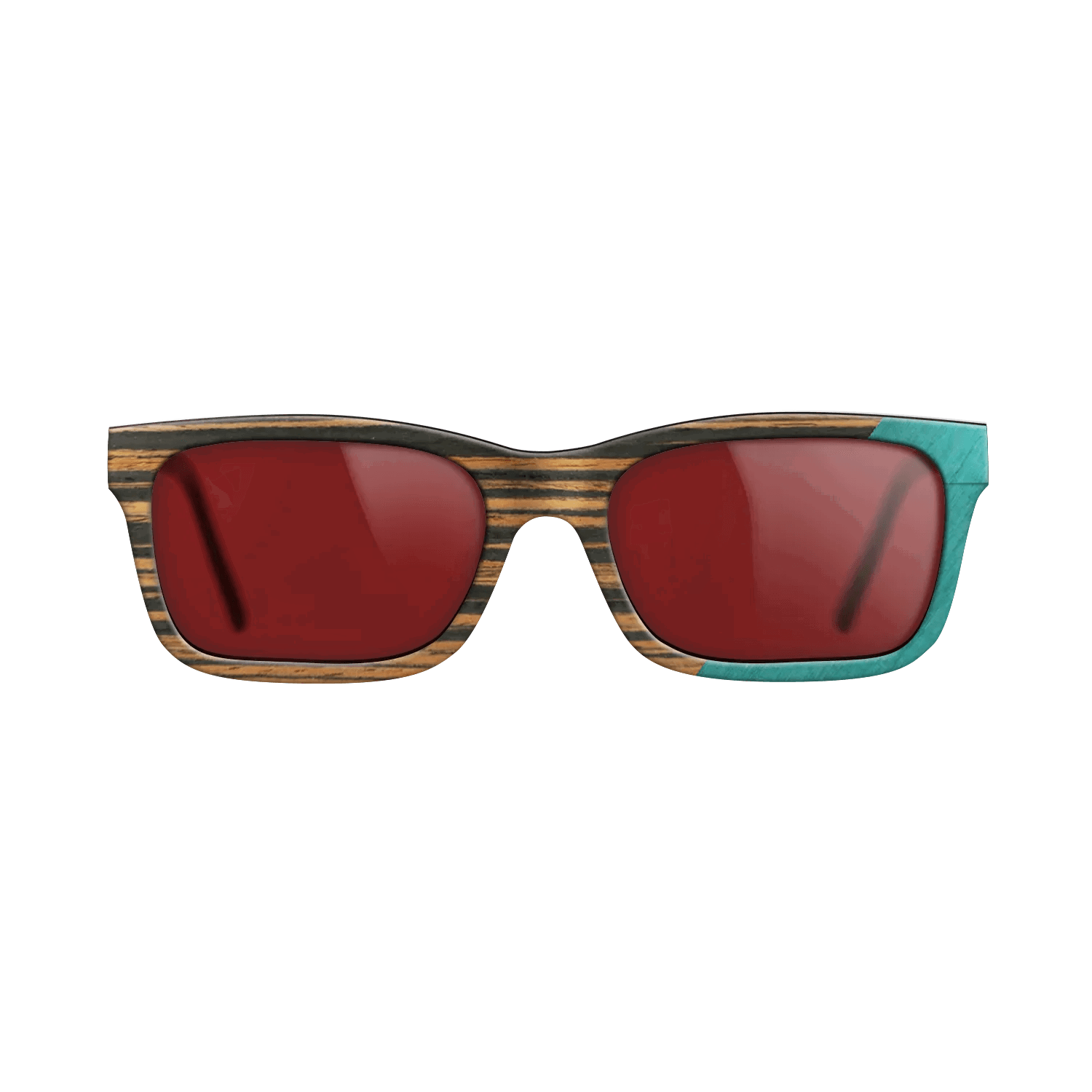 Fumed Oak,Italian Ebony,Poplar Dyed: Turquoise: Angle Cut - The Sage - Block - SIRIS wood optic