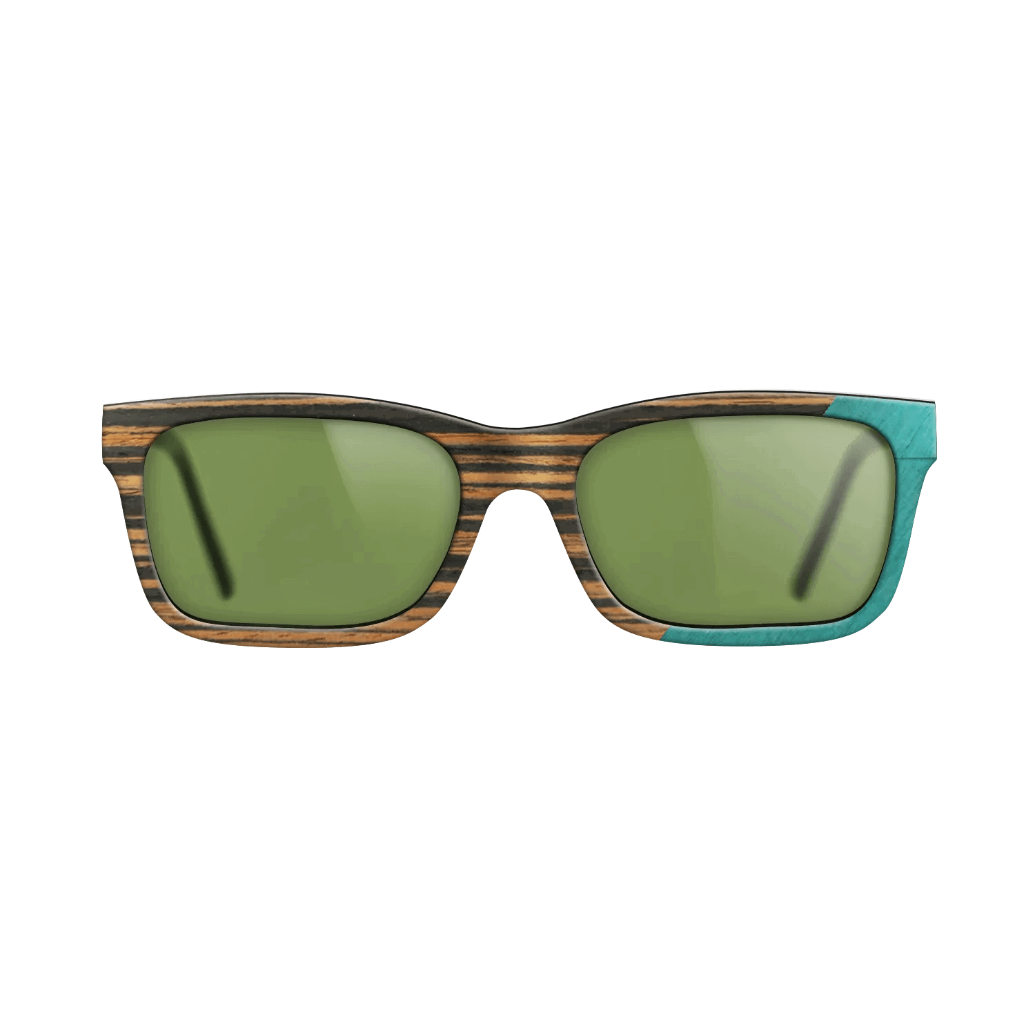 Fumed Oak,Italian Ebony,Poplar Dyed: Turquoise: Angle Cut - The Sage - Block - SIRIS wood optic