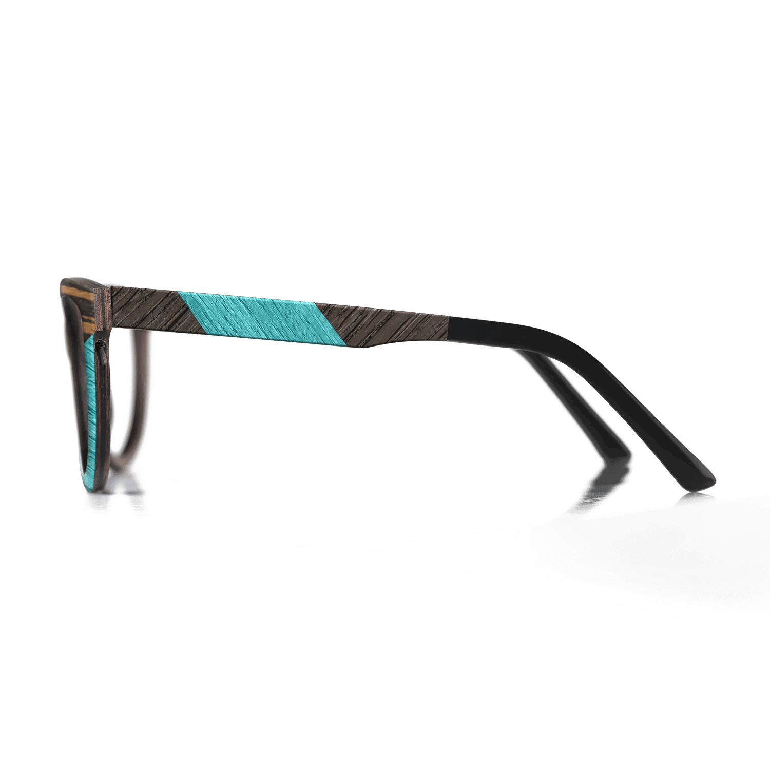 Fumed Oak,Italian Ebony,Poplar Dyed: Turquoise: Geometric - The Hero - Square - SIRIS wood optic