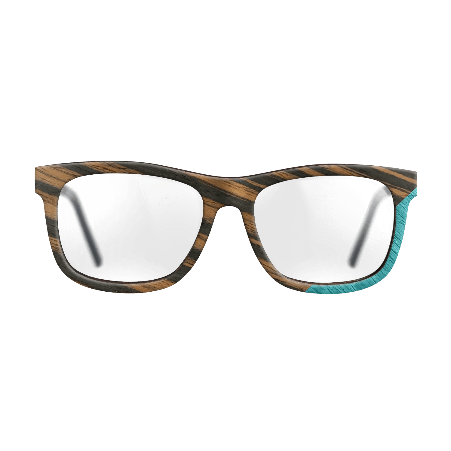 Fumed Oak,Italian Ebony,Poplar Dyed: Turquoise: Geometric - The Hero - Square - SIRIS wood optic