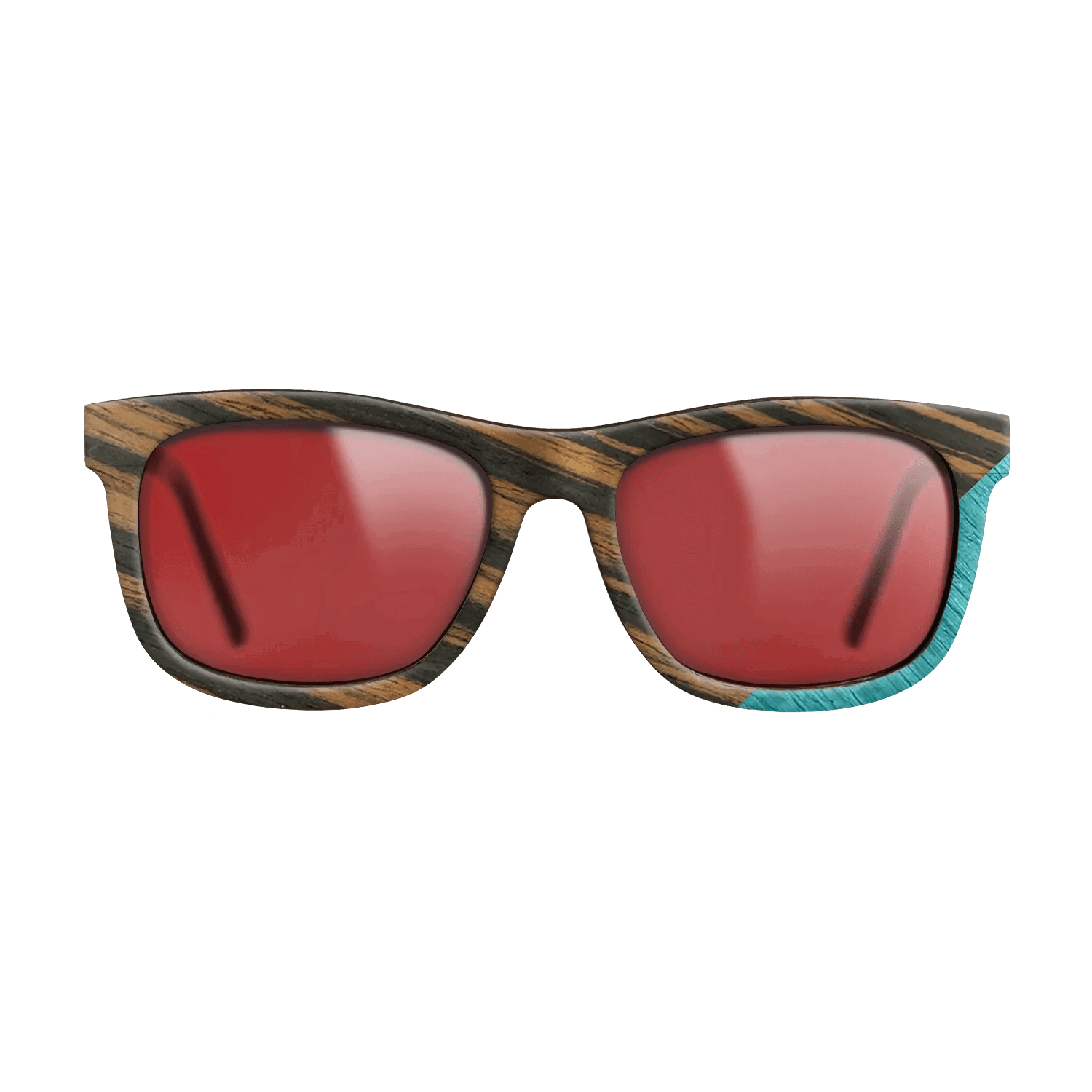 Fumed Oak,Italian Ebony,Poplar Dyed: Turquoise: Geometric - The Hero - Square - SIRIS wood optic