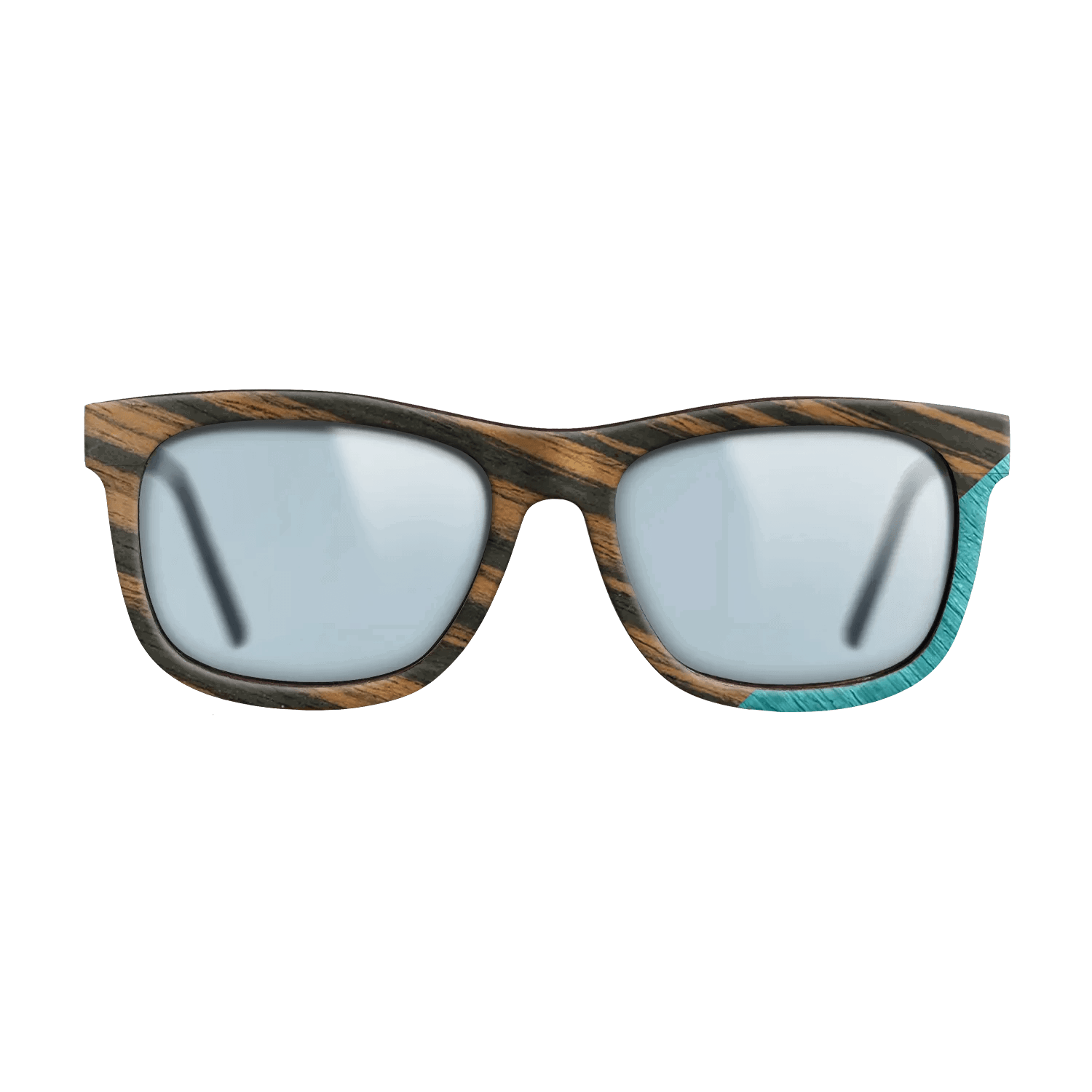 Fumed Oak,Italian Ebony,Poplar Dyed: Turquoise: Geometric - The Hero - Square - SIRIS wood optic