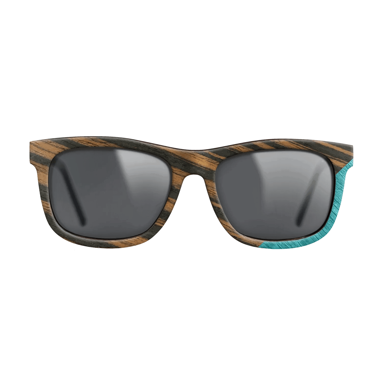 Fumed Oak,Italian Ebony,Poplar Dyed: Turquoise: Geometric - The Hero - Square - SIRIS wood optic