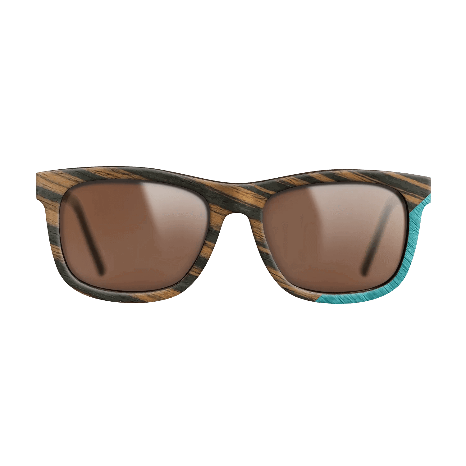 Fumed Oak,Italian Ebony,Poplar Dyed: Turquoise: Geometric - The Hero - Square - SIRIS wood optic