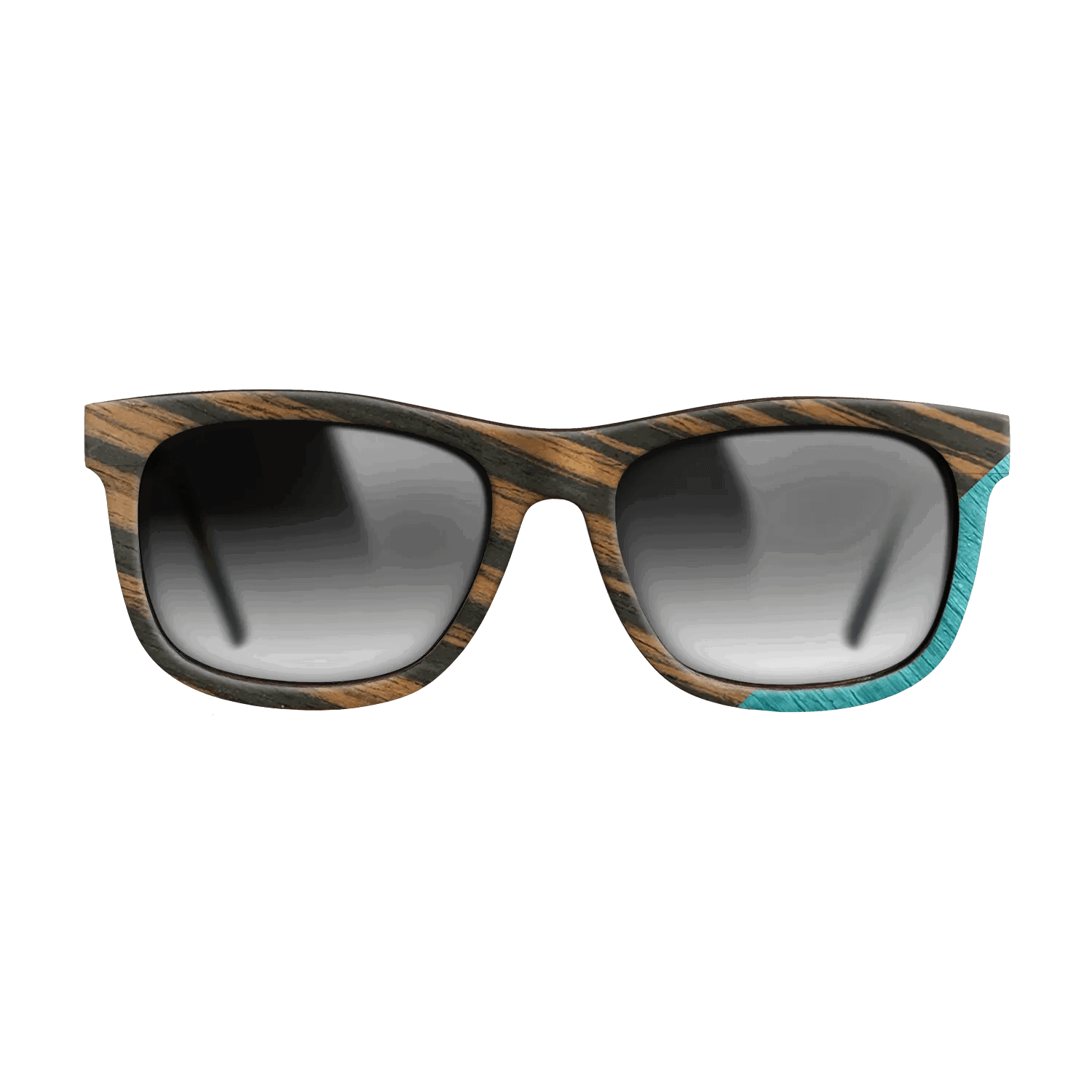Fumed Oak,Italian Ebony,Poplar Dyed: Turquoise: Geometric - The Hero - Square - SIRIS wood optic