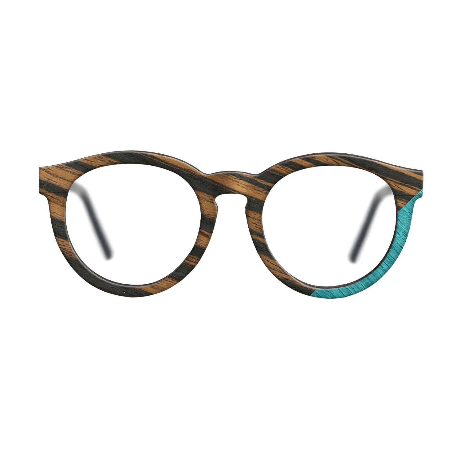 Fumed Oak,Italian Ebony,Poplar Dyed: Turquoise: Geometric - The Rebel - Round - SIRIS wood optic