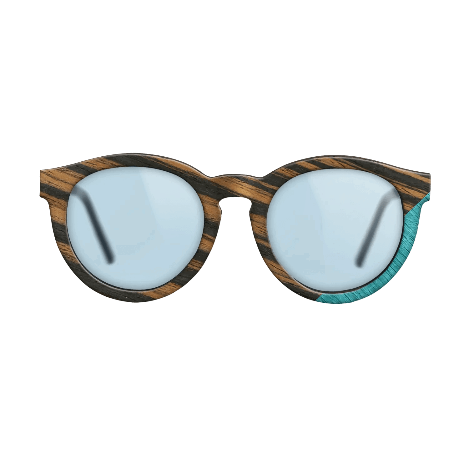 Fumed Oak,Italian Ebony,Poplar Dyed: Turquoise: Geometric - The Rebel - Round - SIRIS wood optic