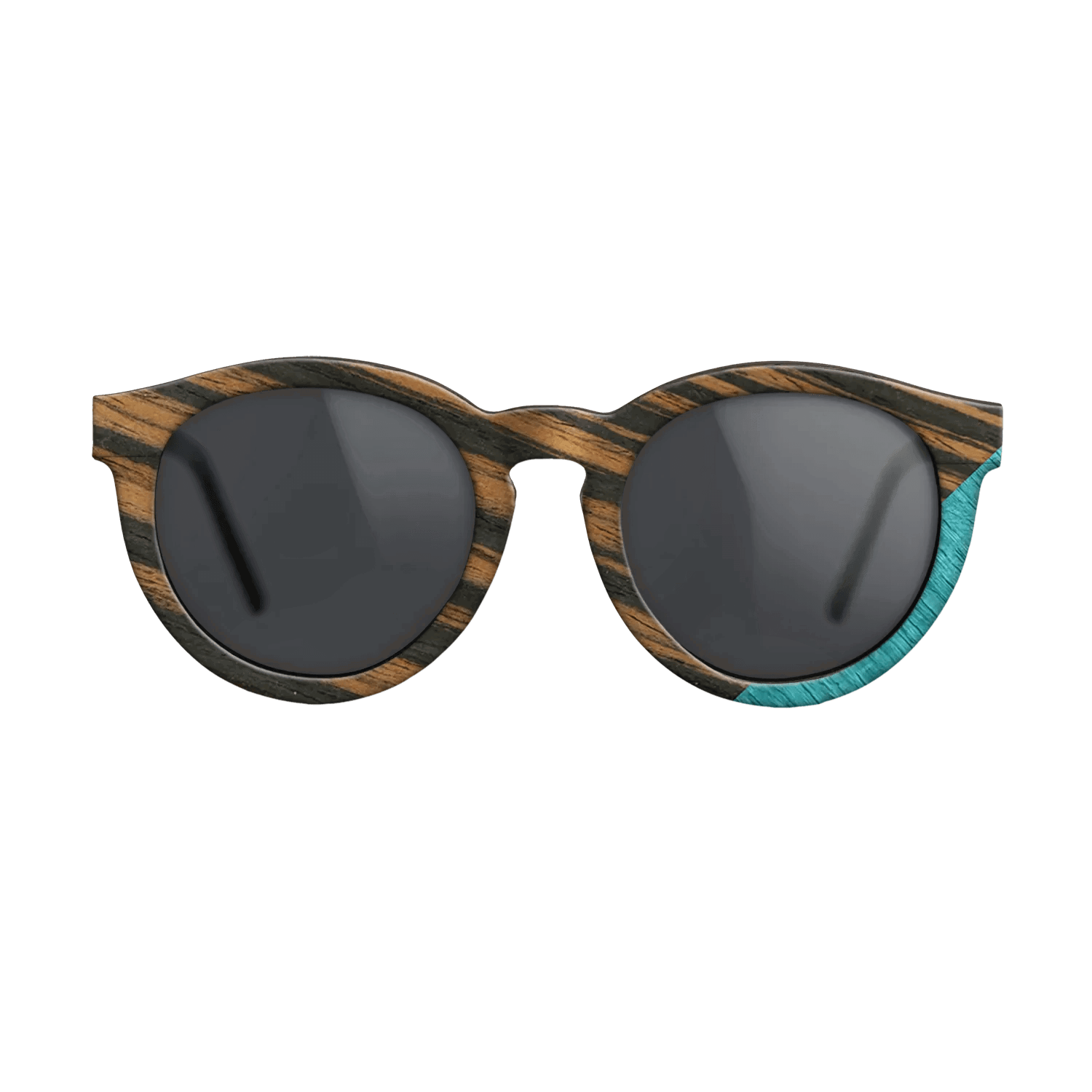 Fumed Oak,Italian Ebony,Poplar Dyed: Turquoise: Geometric - The Rebel - Round - SIRIS wood optic