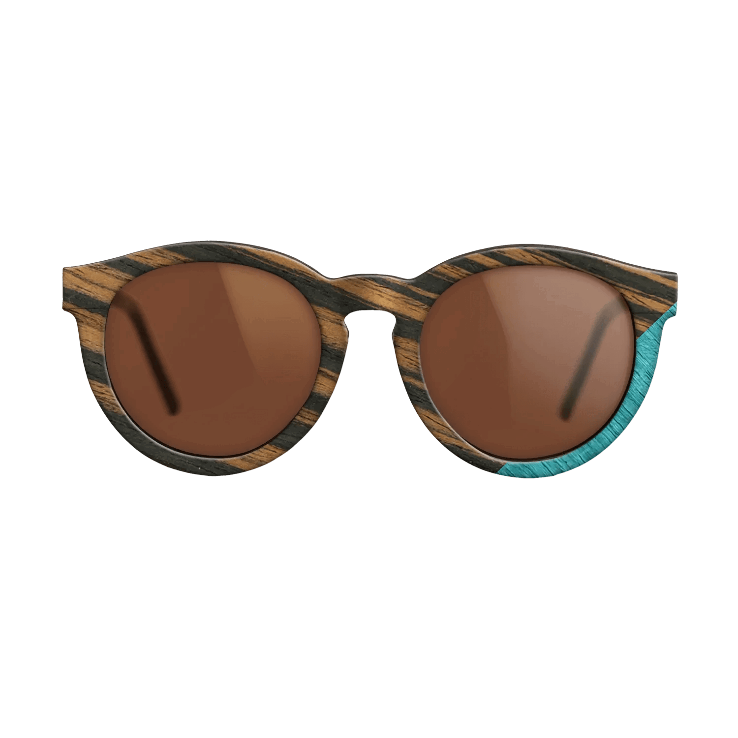 Fumed Oak,Italian Ebony,Poplar Dyed: Turquoise: Geometric - The Rebel - Round - SIRIS wood optic