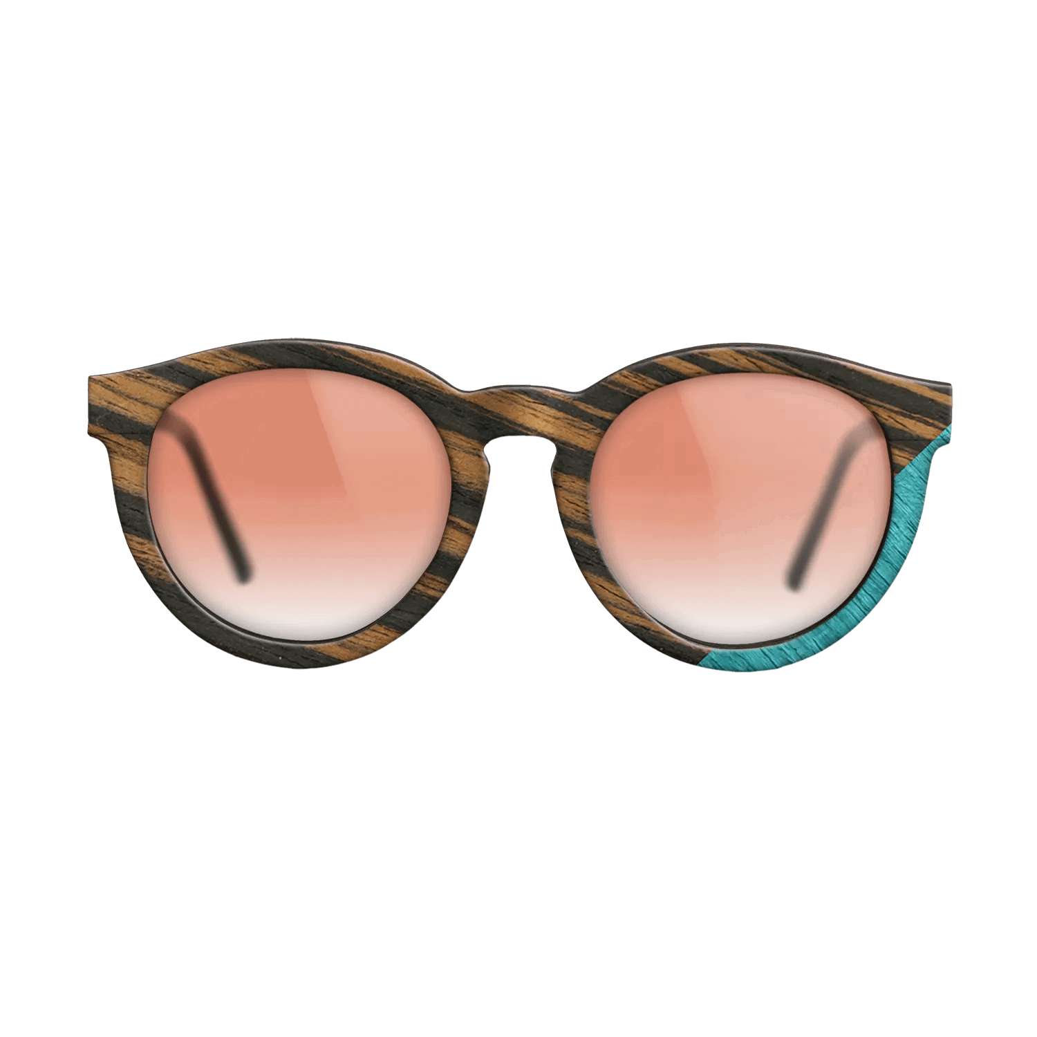 Fumed Oak,Italian Ebony,Poplar Dyed: Turquoise: Geometric - The Rebel - Round - SIRIS wood optic