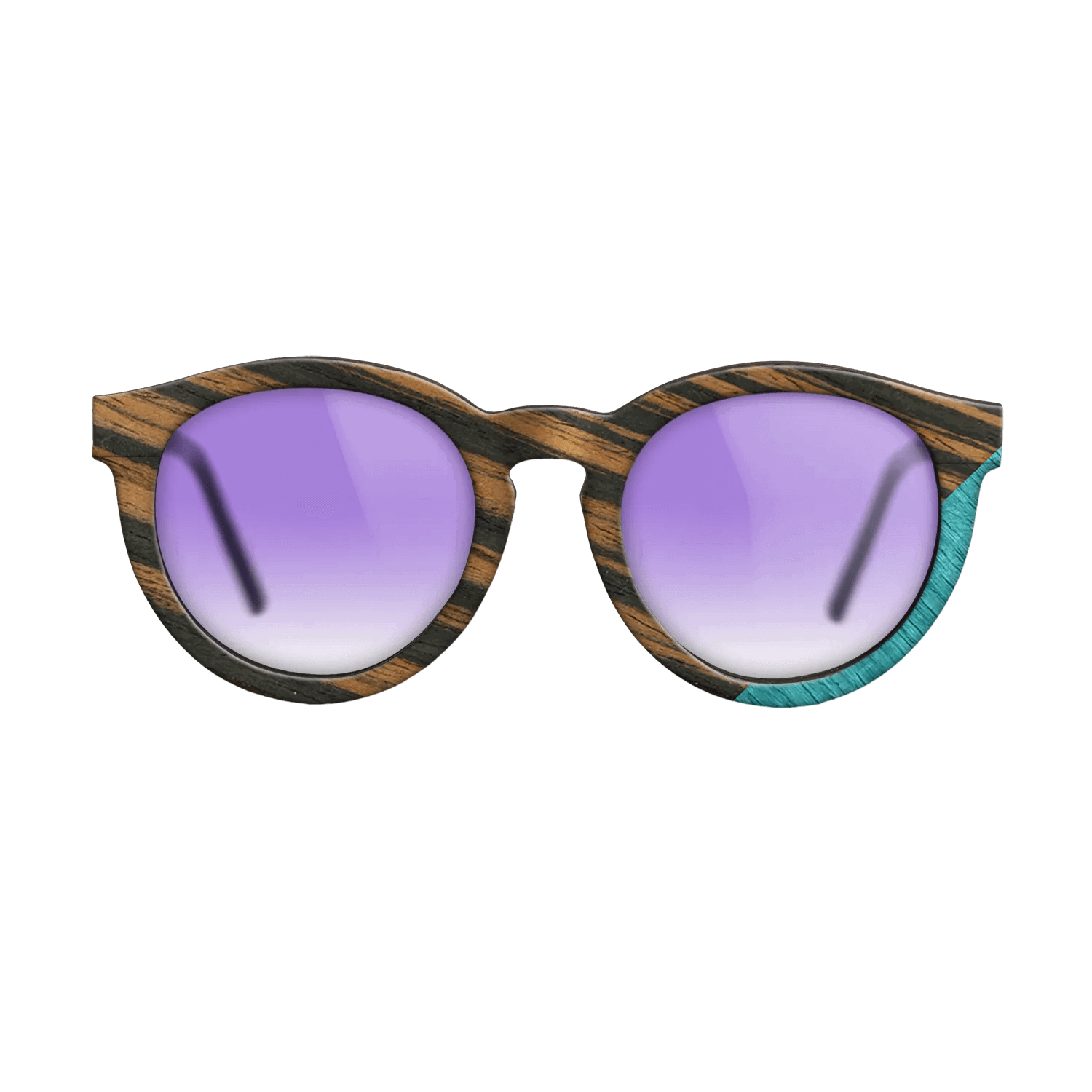 Fumed Oak,Italian Ebony,Poplar Dyed: Turquoise: Geometric - The Rebel - Round - SIRIS wood optic