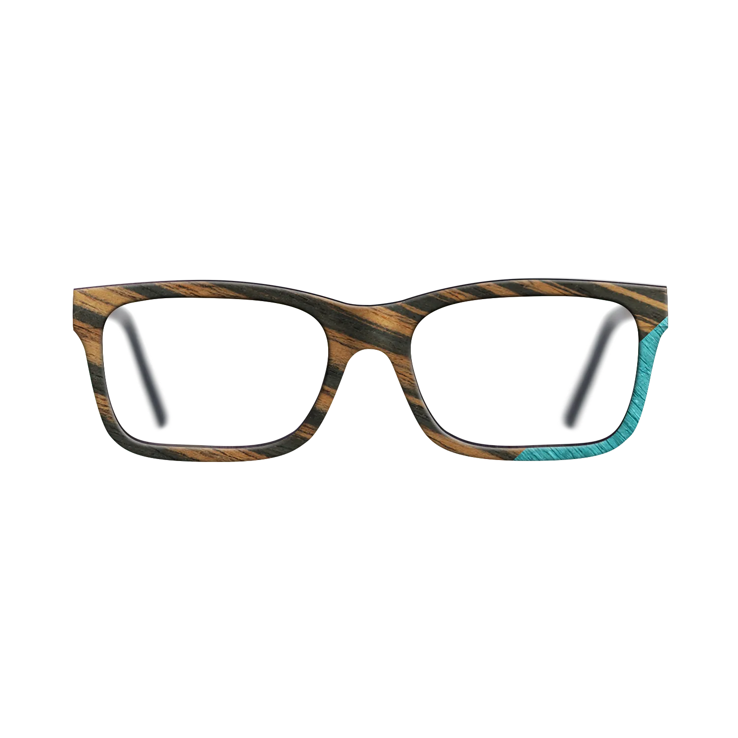 Fumed Oak,Italian Ebony,Poplar Dyed: Turquoise: Geometric - The Sage - Block - SIRIS wood optic