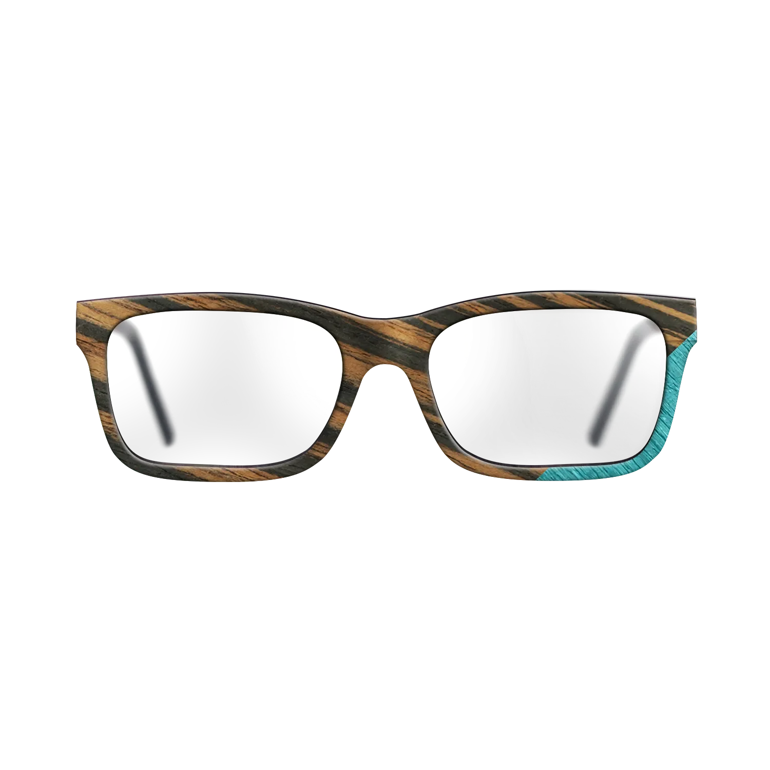 Fumed Oak,Italian Ebony,Poplar Dyed: Turquoise: Geometric - The Sage - Block - SIRIS wood optic