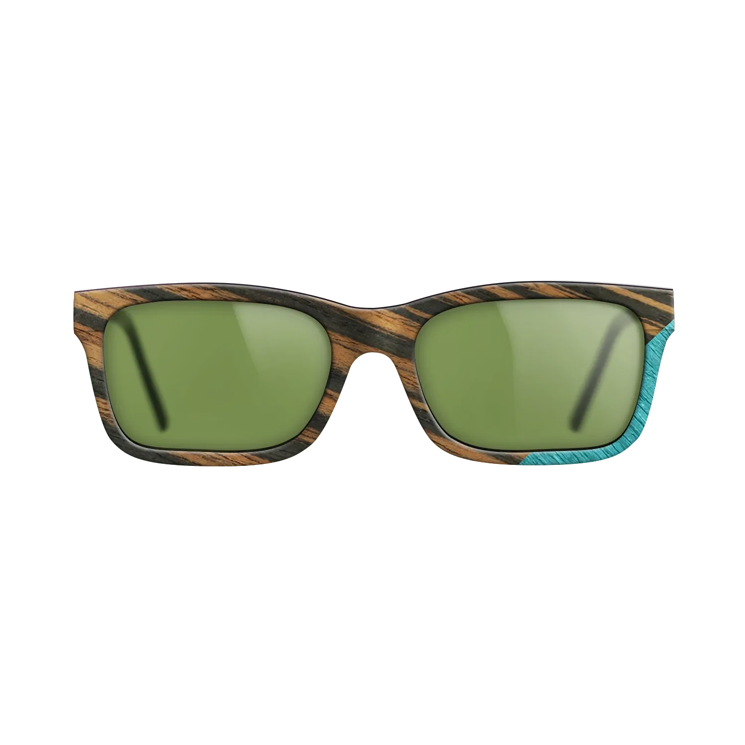 Fumed Oak,Italian Ebony,Poplar Dyed: Turquoise: Geometric - The Sage - Block - SIRIS wood optic