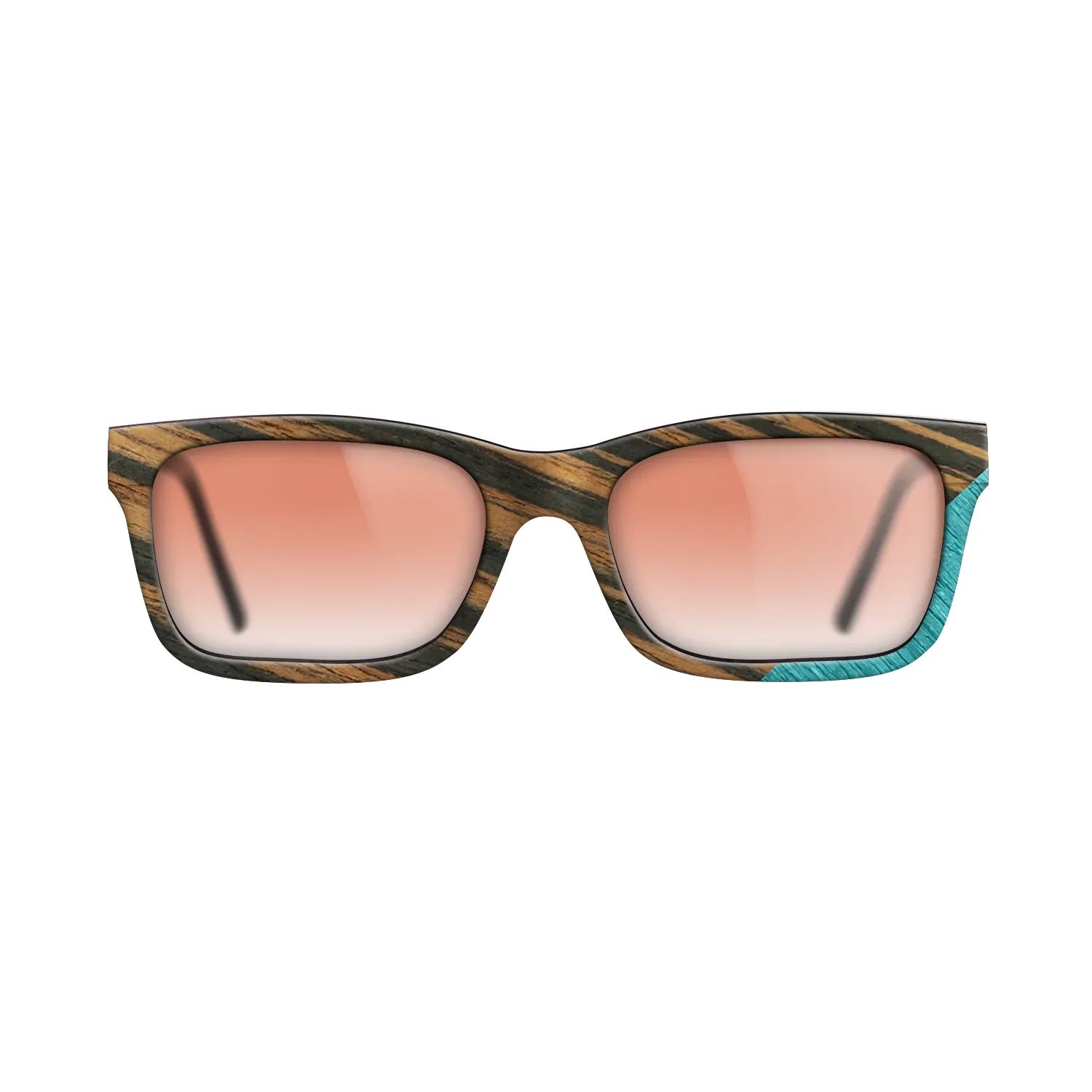 Fumed Oak,Italian Ebony,Poplar Dyed: Turquoise: Geometric - The Sage - Block - SIRIS wood optic