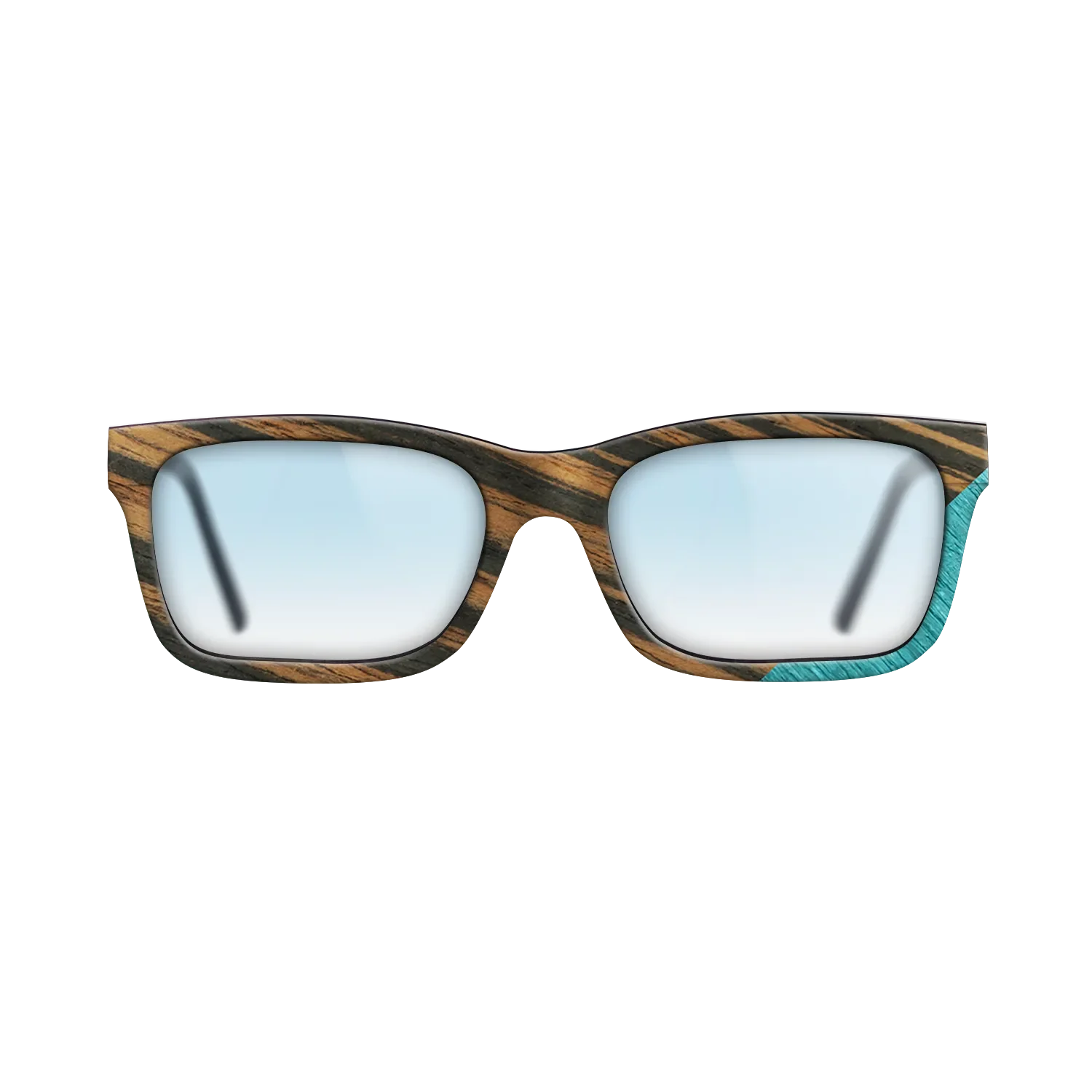 Fumed Oak,Italian Ebony,Poplar Dyed: Turquoise: Geometric - The Sage - Block - SIRIS wood optic