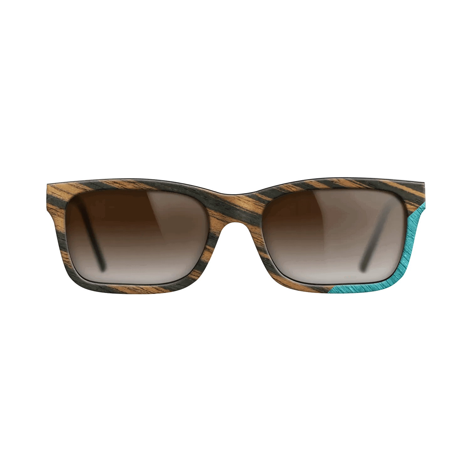 Fumed Oak,Italian Ebony,Poplar Dyed: Turquoise: Geometric - The Sage - Block - SIRIS wood optic