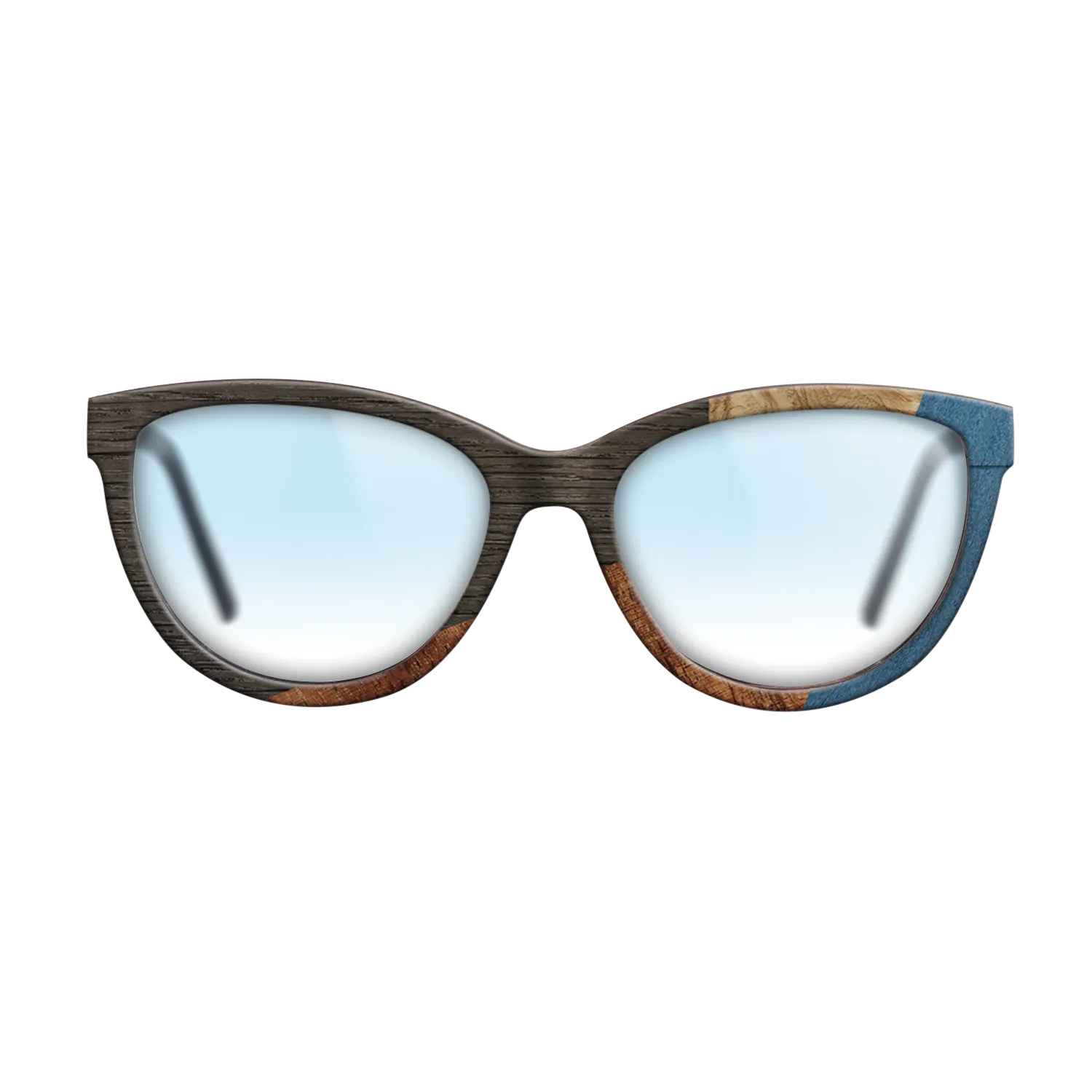 Fumed Oak,Olive Burl,Koa,Poplar Dyed: Blue Denim: Geometric - The Maiden - Cat - 1005 - SIRIS wood optic