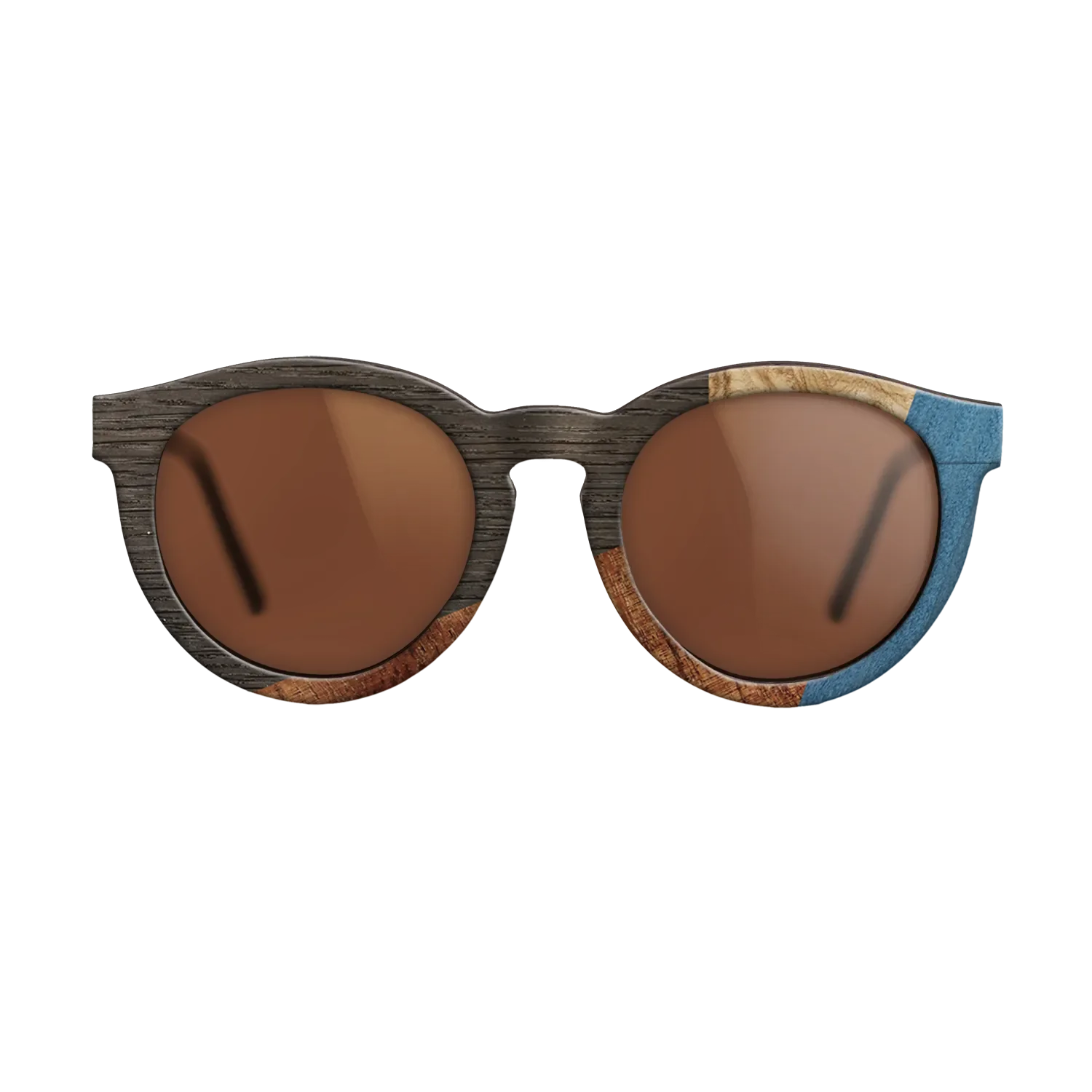 Fumed Oak,Olive Burl,Koa,Poplar Dyed: Blue Denim: Geometric - The Rebel - Round - 1005 - SIRIS wood optic