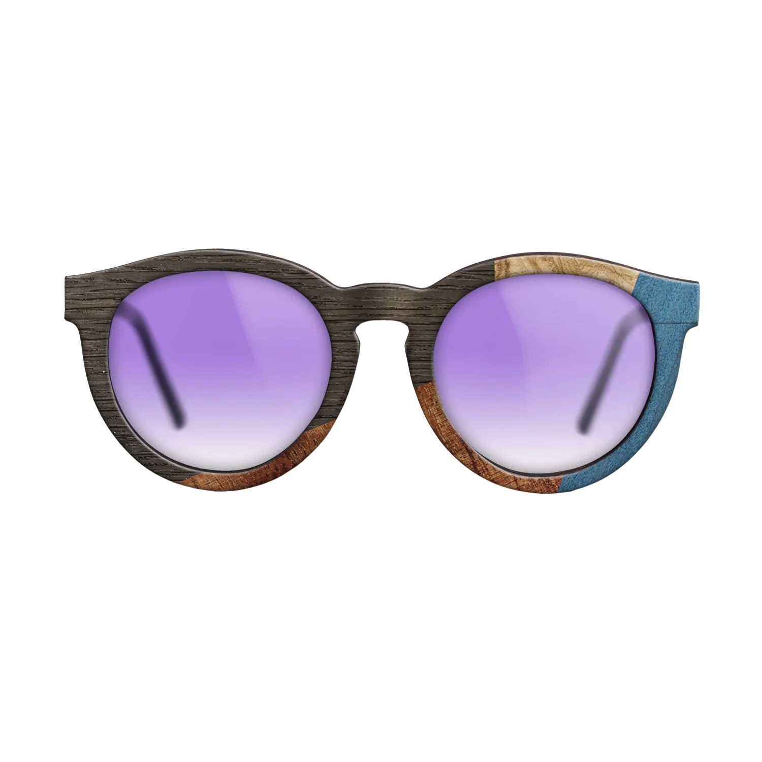 Fumed Oak,Olive Burl,Koa,Poplar Dyed: Blue Denim: Geometric - The Rebel - Round - 1005 - SIRIS wood optic