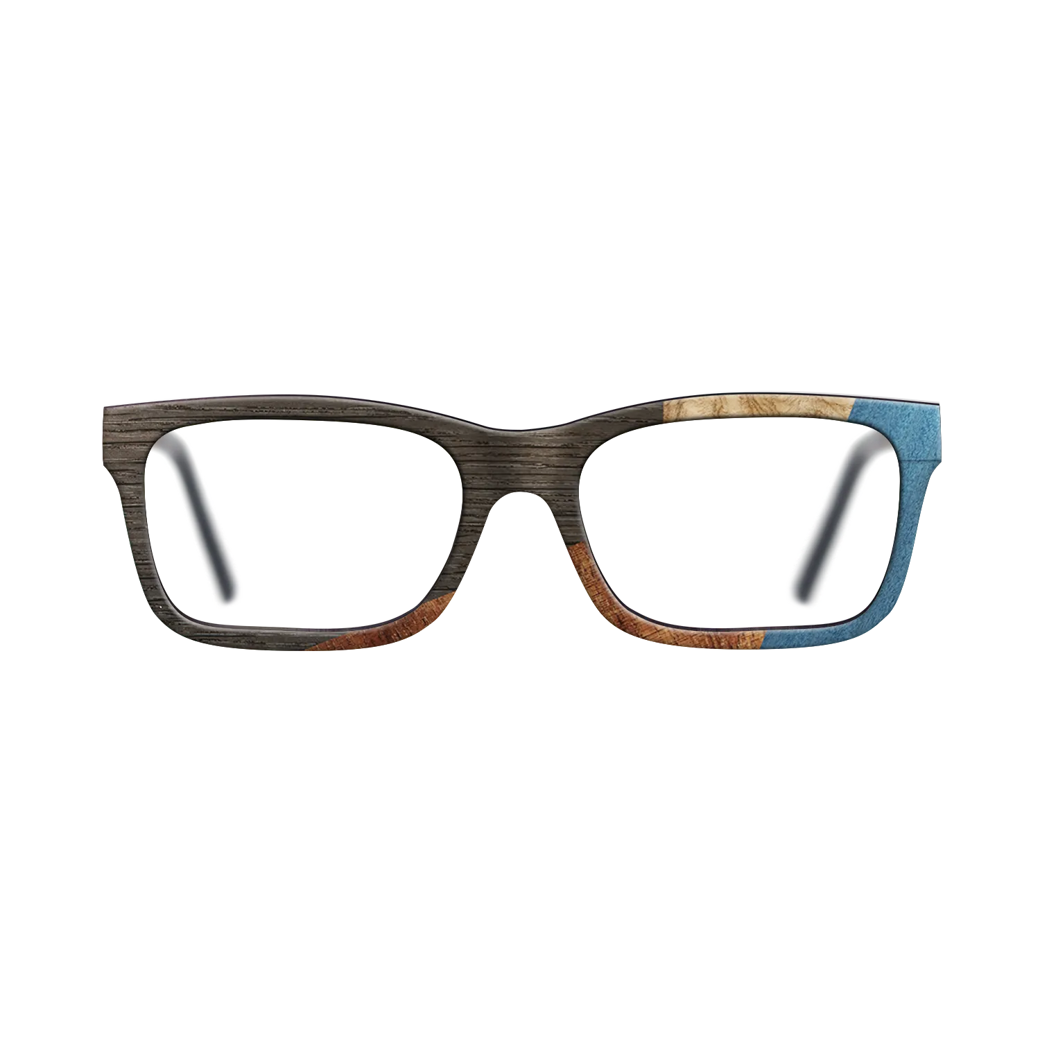 Fumed Oak,Olive Burl,Koa,Poplar Dyed: Blue Denim: Geometric - The Sage - Rectangle - 1005 - SIRIS wood optic