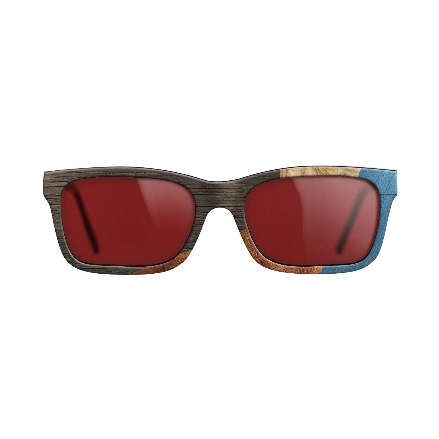 Fumed Oak,Olive Burl,Koa,Poplar Dyed: Blue Denim: Geometric - The Sage - Rectangle - 1005 - SIRIS wood optic