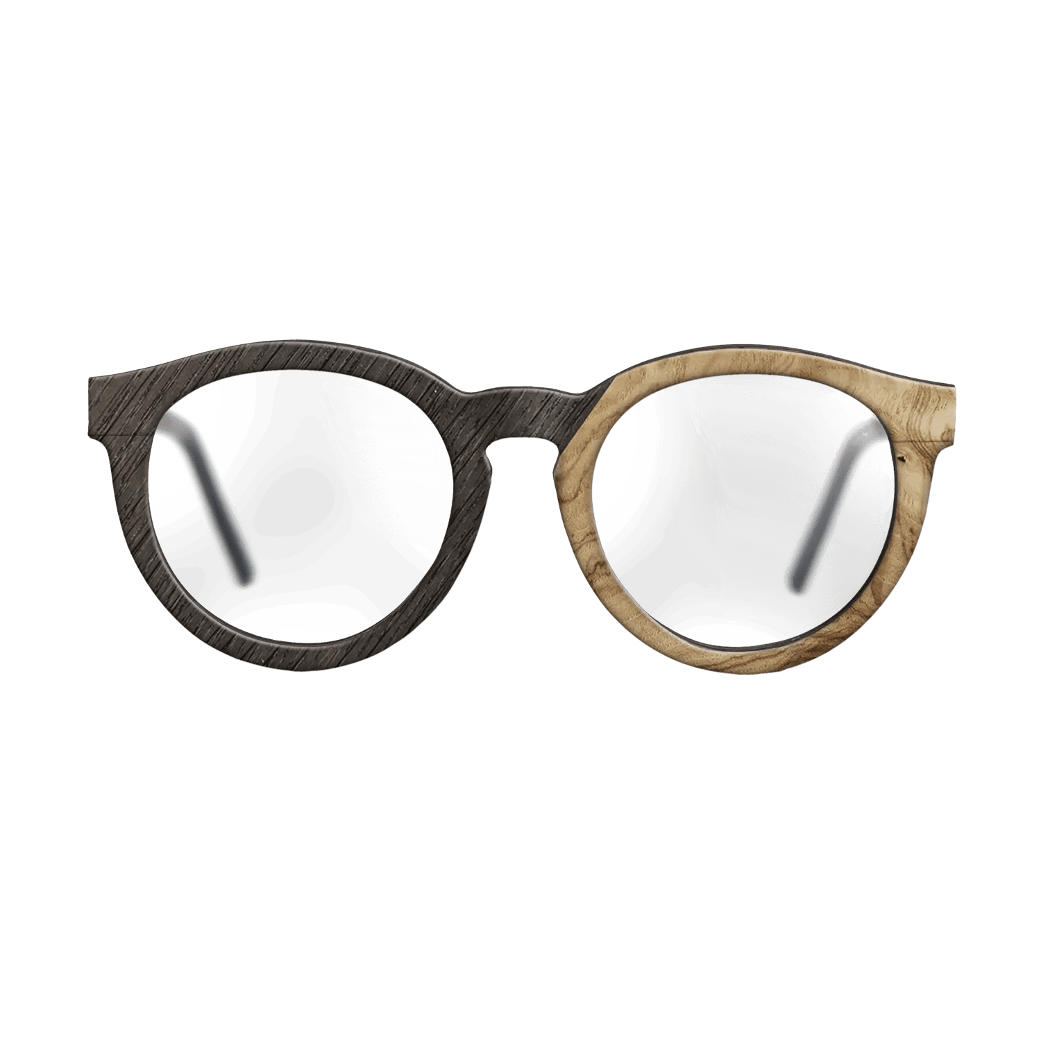 Fumed Oak,Olive Burl,Poplar Dyed: Red: Angle Cut - The Rebel - Round - SIRIS wood optic