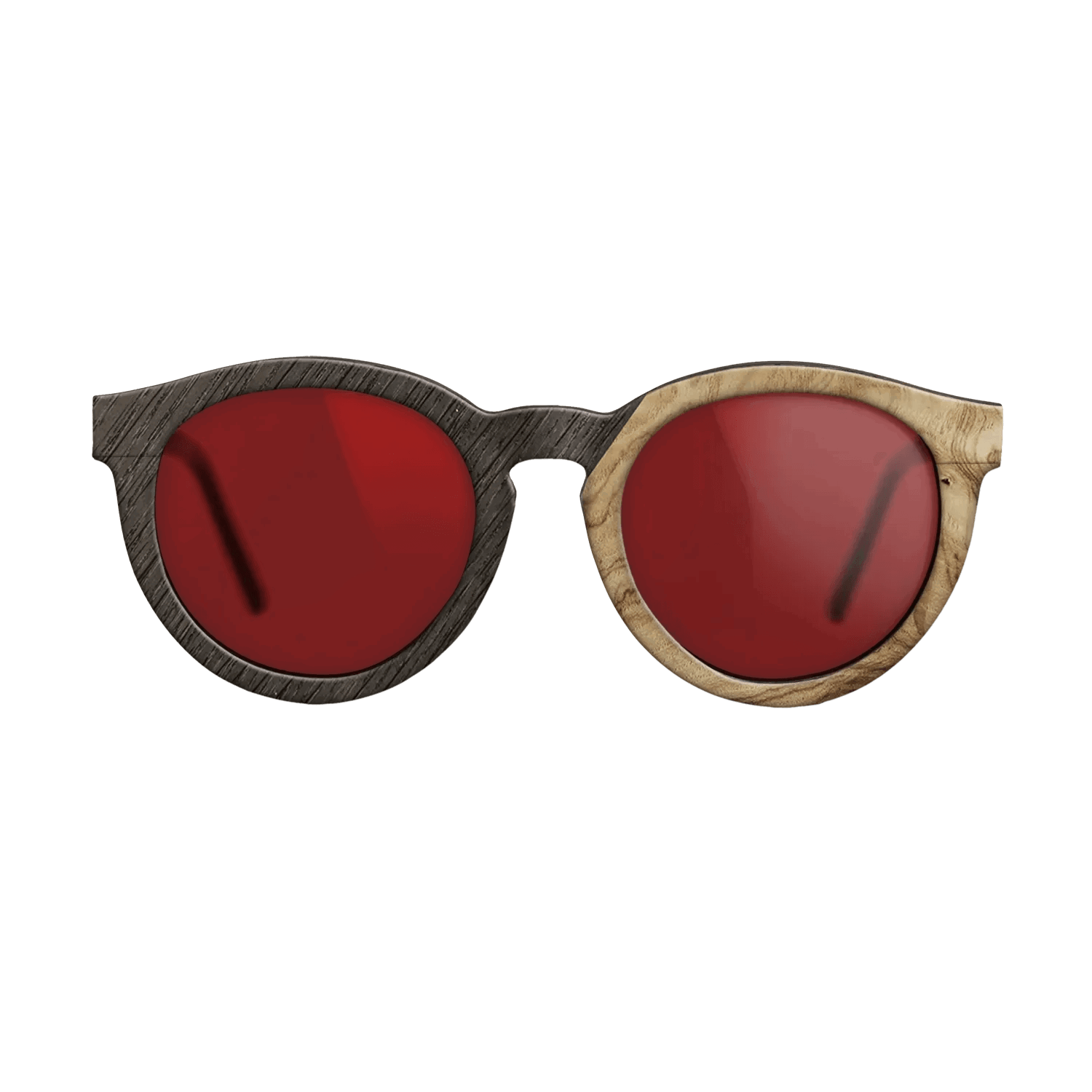 Fumed Oak,Olive Burl,Poplar Dyed: Red: Angle Cut - The Rebel - Round - SIRIS wood optic