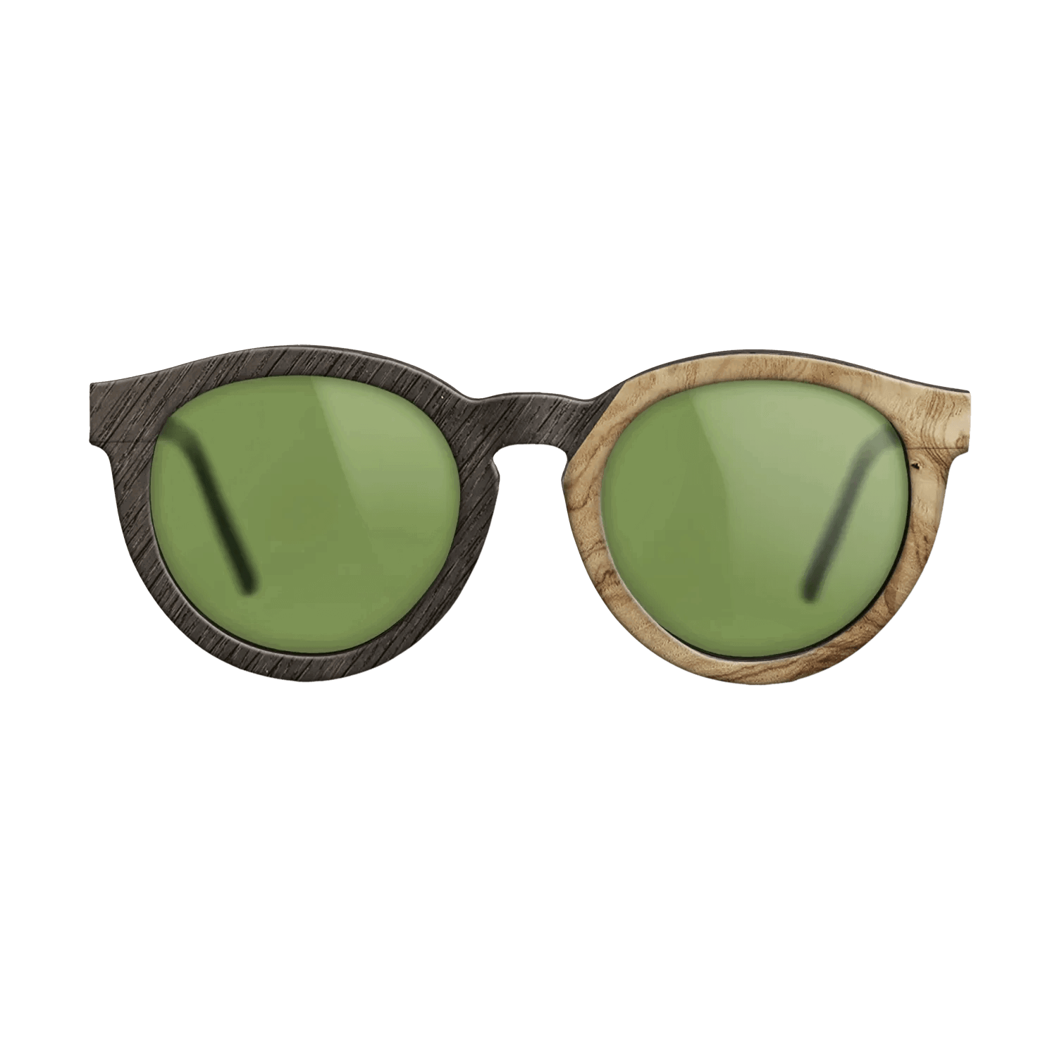 Fumed Oak,Olive Burl,Poplar Dyed: Red: Angle Cut - The Rebel - Round - SIRIS wood optic