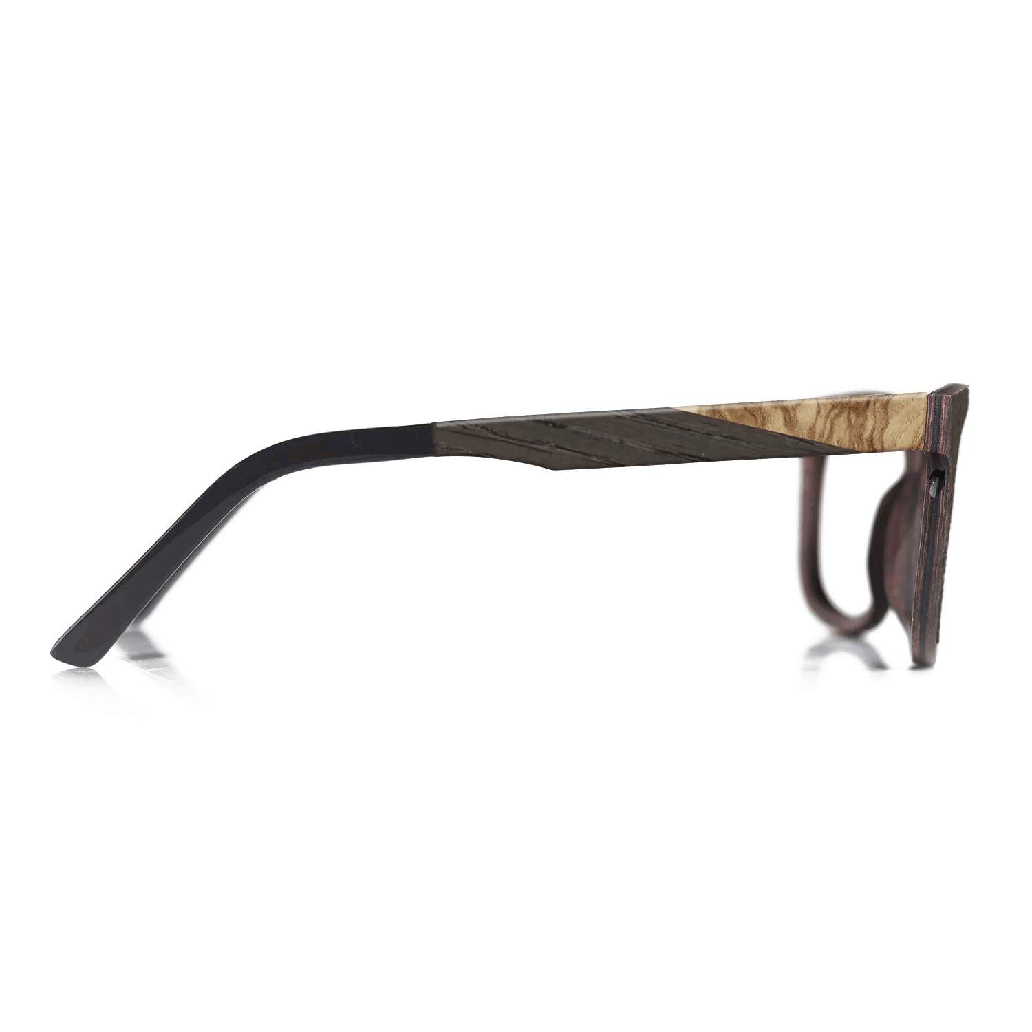 Fumed Oak,Olive Burl,Poplar Dyed: Red: Angle Cut - The Sage - Block - SIRIS wood optic