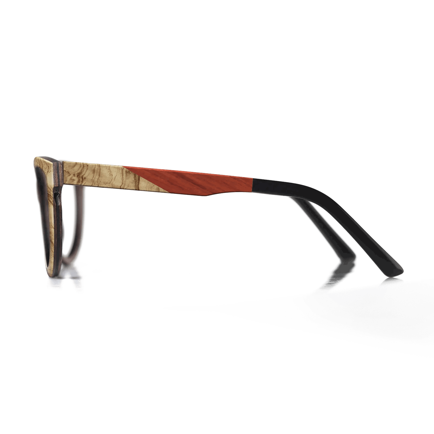 Fumed Oak,Olive Burl,Poplar Dyed: Red: Angle Cut - The Sage - Block - SIRIS wood optic