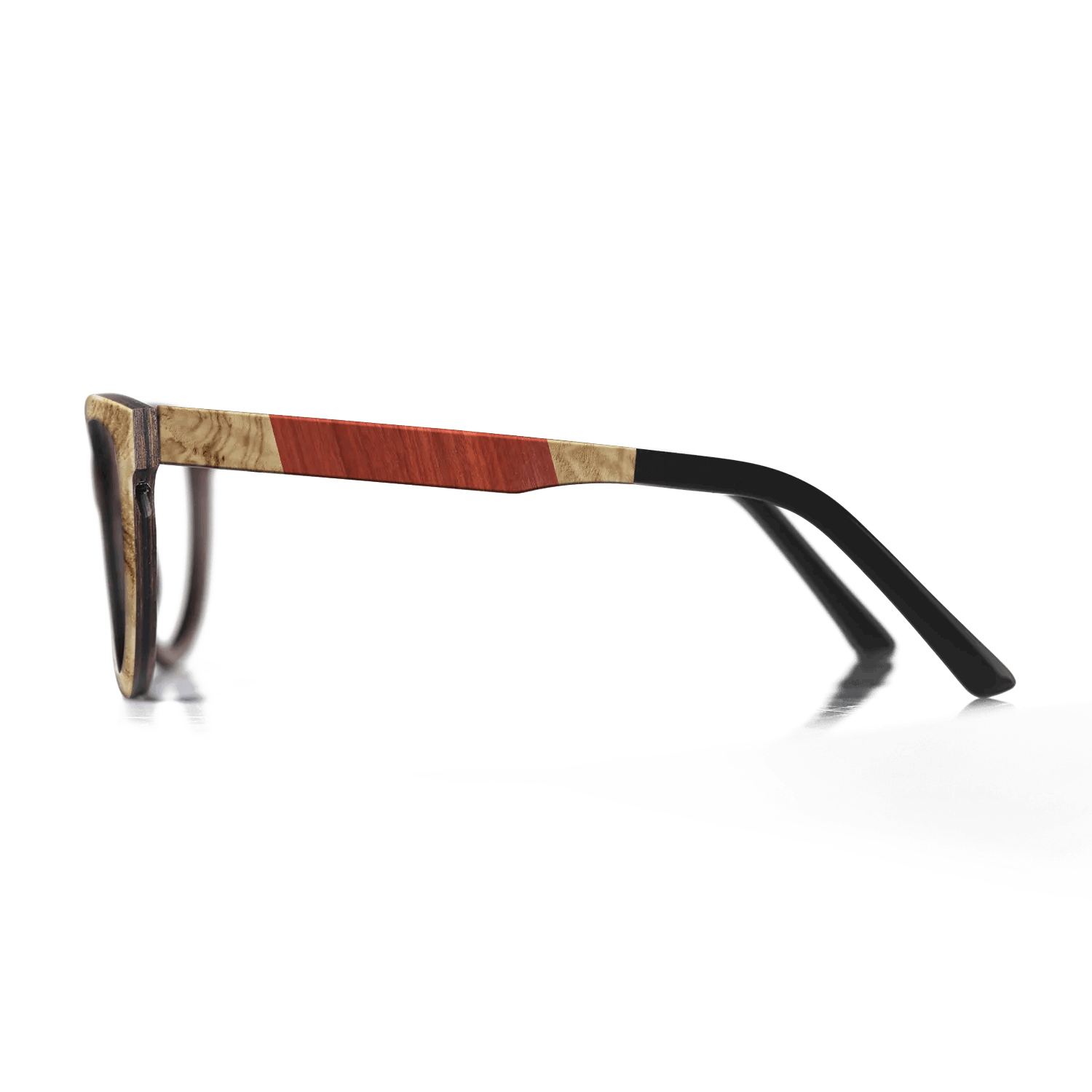 Fumed Oak,Olive Burl,Poplar Dyed: Red: Angle Cut - The Sage - Rectangle - SIRIS wood optic