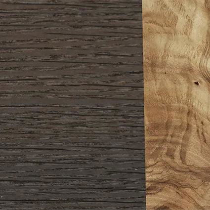 Fumed Oak,Olive Burl,Poplar Dyed: Red: Angle Cut - The Sage - Rectangle - SIRIS wood optic