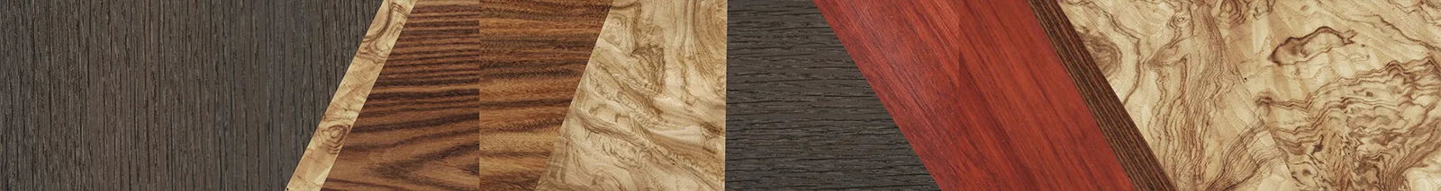 Fumed Oak,Olive Burl,Santos Rosewood Dark,Wenge,Bloodwood: Angle Cut - The Hero - Square - 1939 - SIRIS wood optic