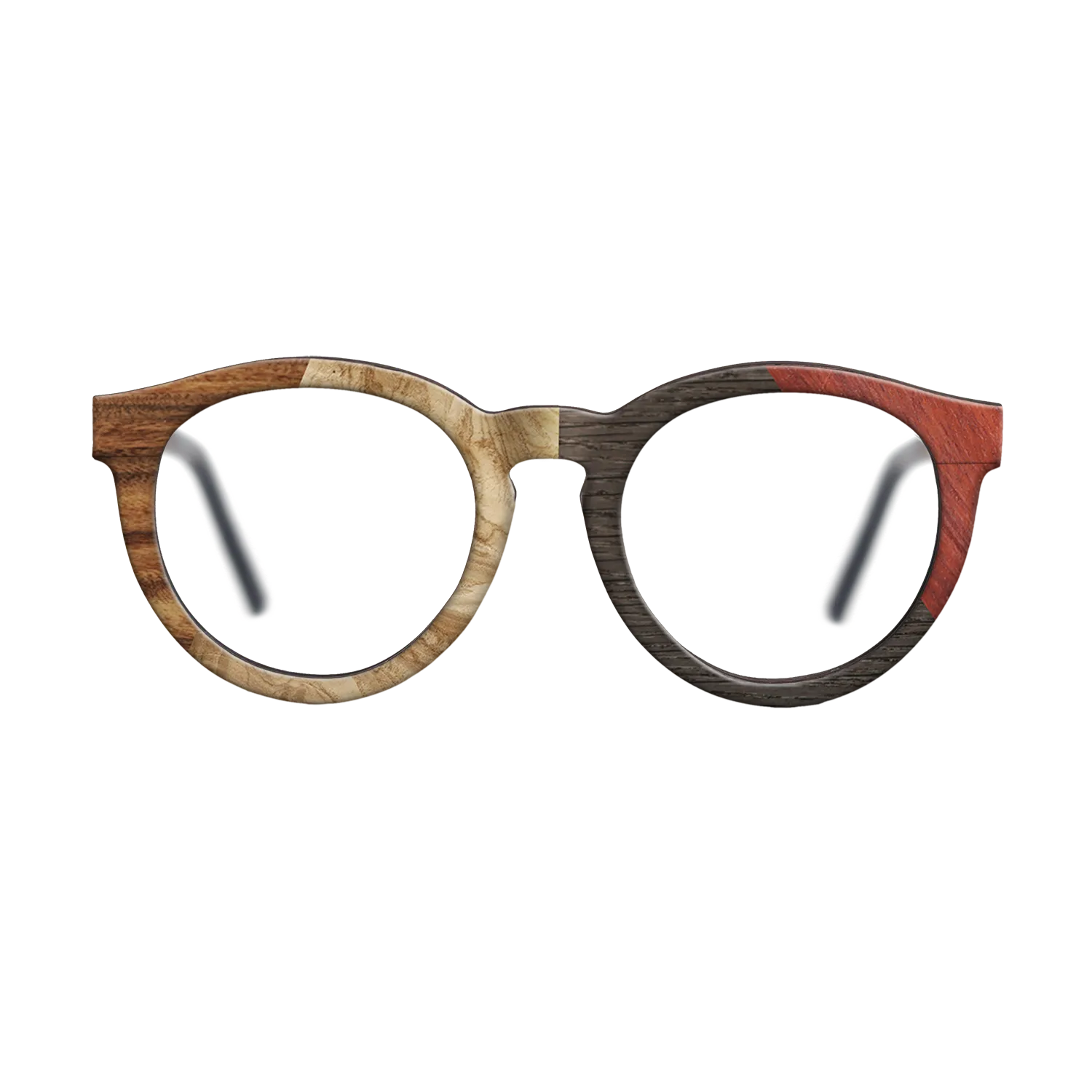 Fumed Oak,Olive Burl,Santos Rosewood Dark,Wenge,Bloodwood: Angle Cut - The Rebel - Round - 1939 - SIRIS wood optic