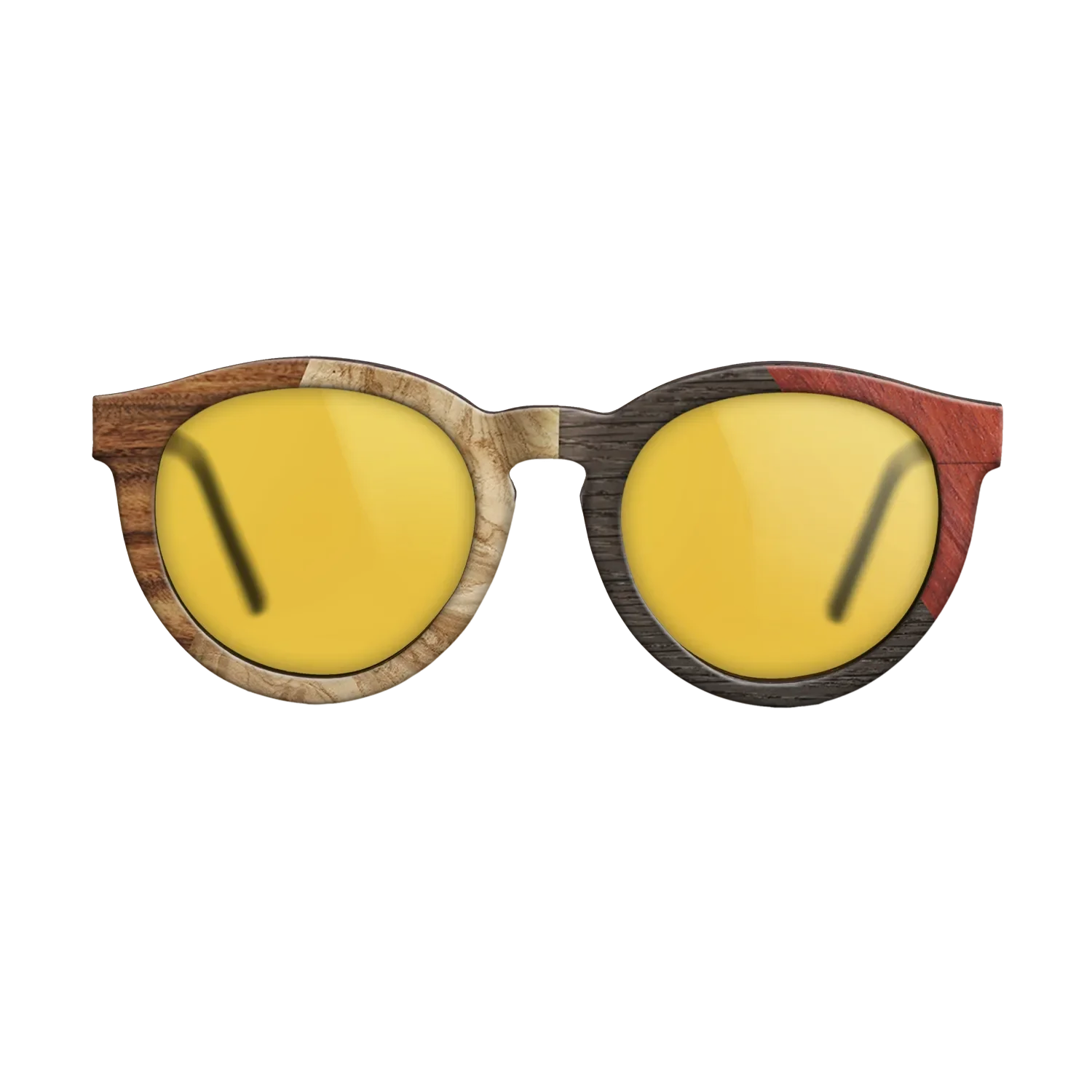 Fumed Oak,Olive Burl,Santos Rosewood Dark,Wenge,Bloodwood: Angle Cut - The Rebel - Round - 1939 - SIRIS wood optic