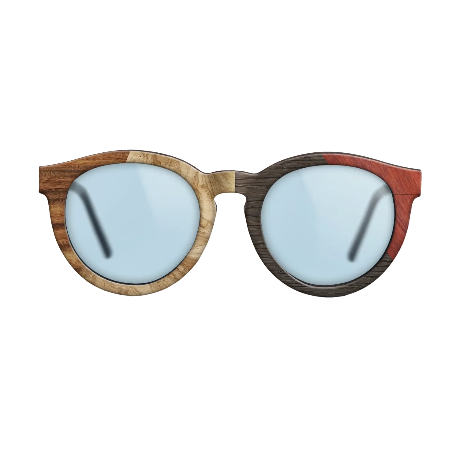 Fumed Oak,Olive Burl,Santos Rosewood Dark,Wenge,Bloodwood: Angle Cut - The Rebel - Round - 1939 - SIRIS wood optic