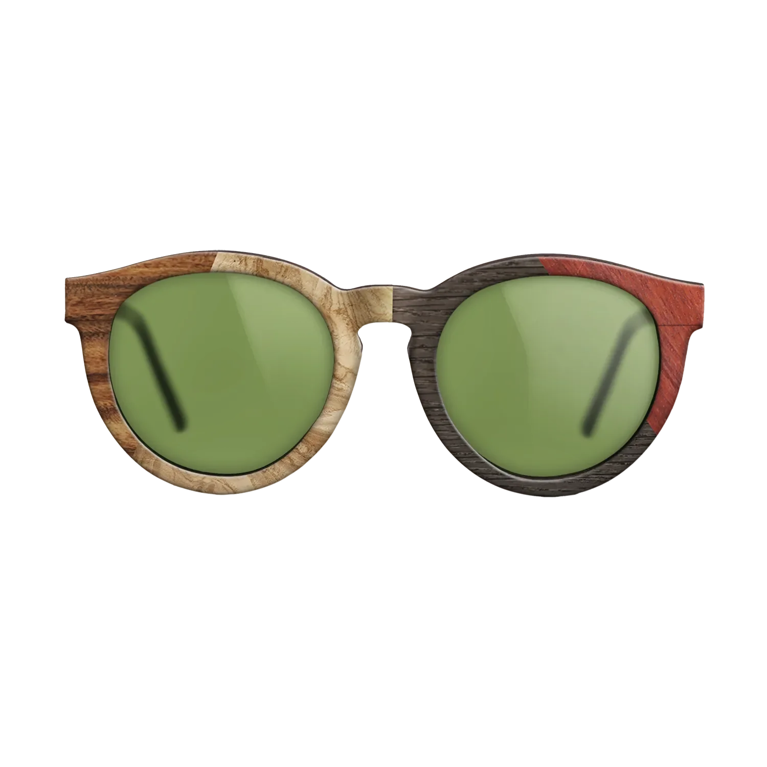 Fumed Oak,Olive Burl,Santos Rosewood Dark,Wenge,Bloodwood: Angle Cut - The Rebel - Round - 1939 - SIRIS wood optic