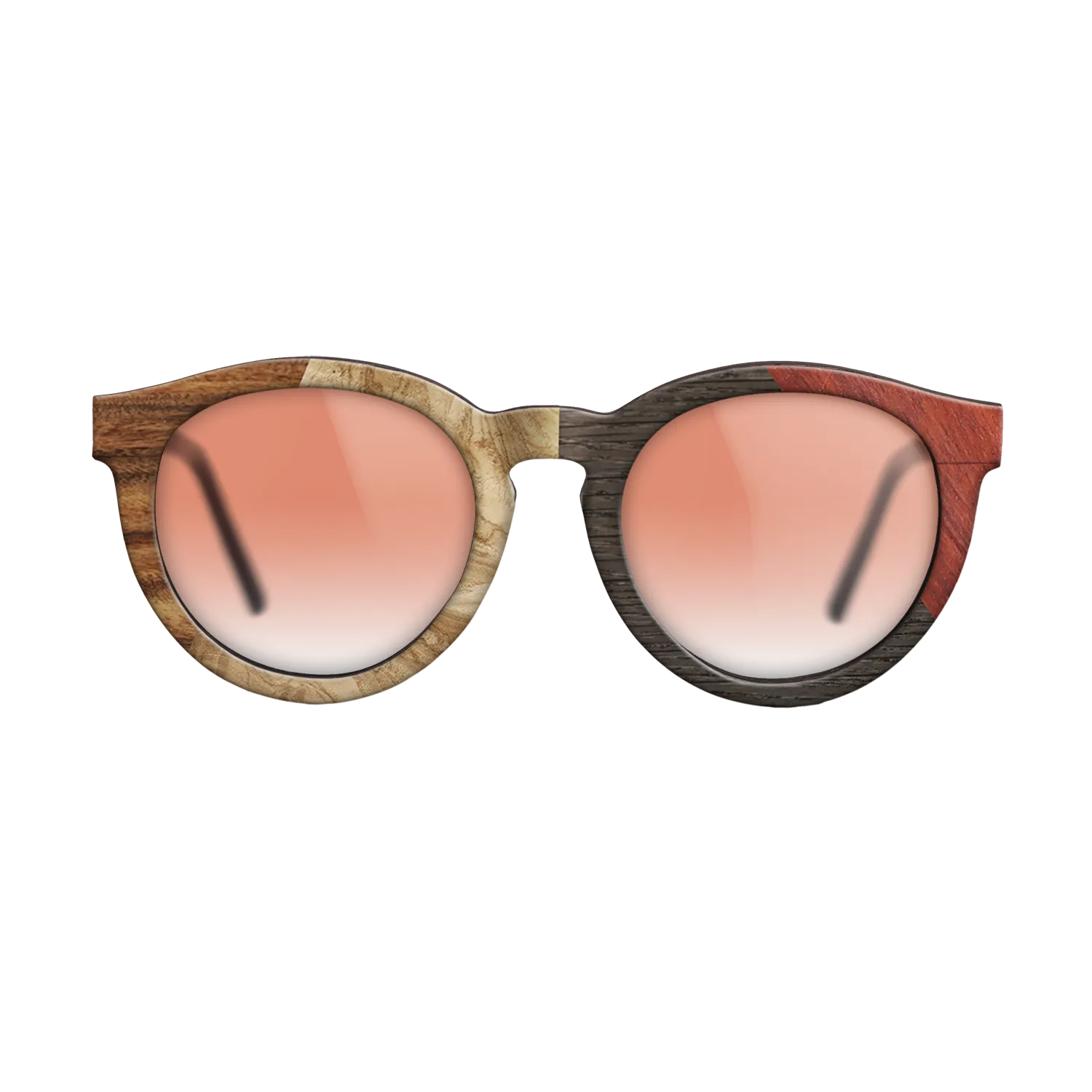 Fumed Oak,Olive Burl,Santos Rosewood Dark,Wenge,Bloodwood: Angle Cut - The Rebel - Round - 1939 - SIRIS wood optic